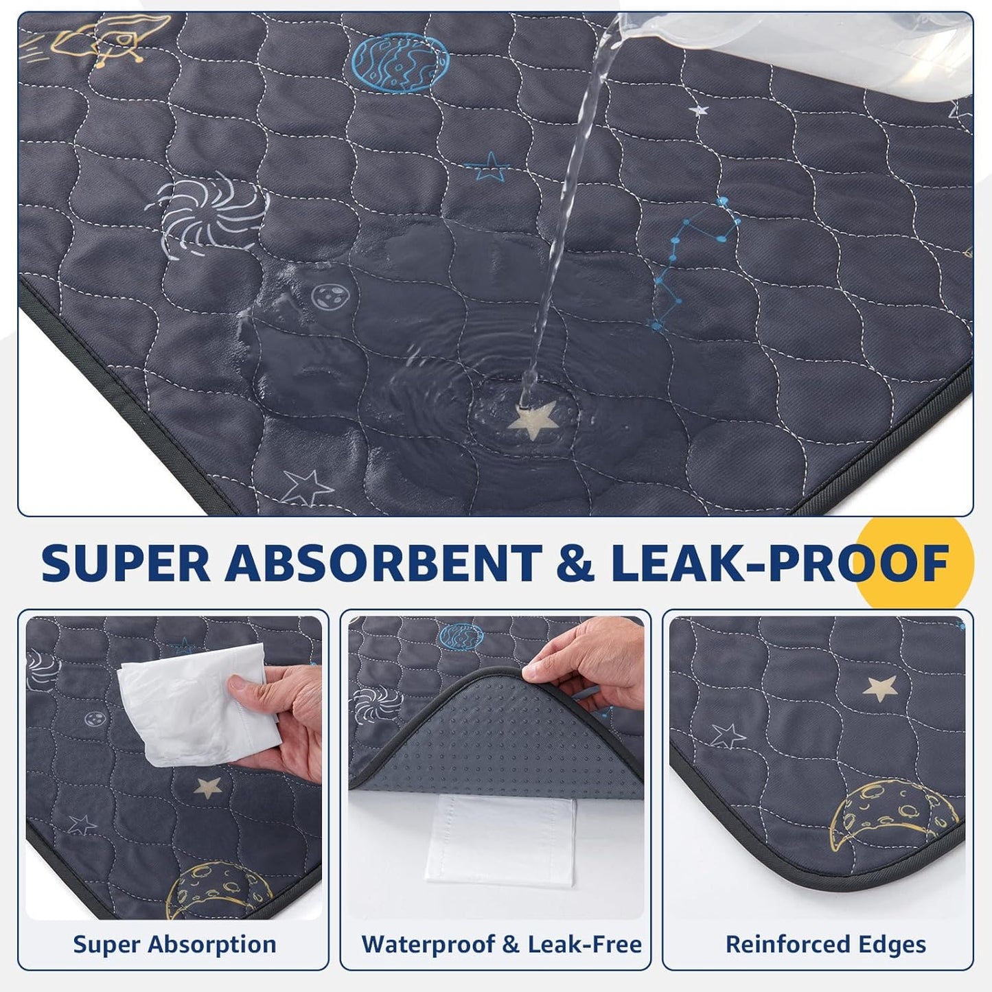 LOOBANI Pee Pads for Dogs Washable: Reusable Puppy Whelping Pads Waterproof 31" x 36", 2 Pack Absorbent and Non-Slip Dog Training Pee Pads for Crate, Playpen, Floor, Grey - Pet Explorer