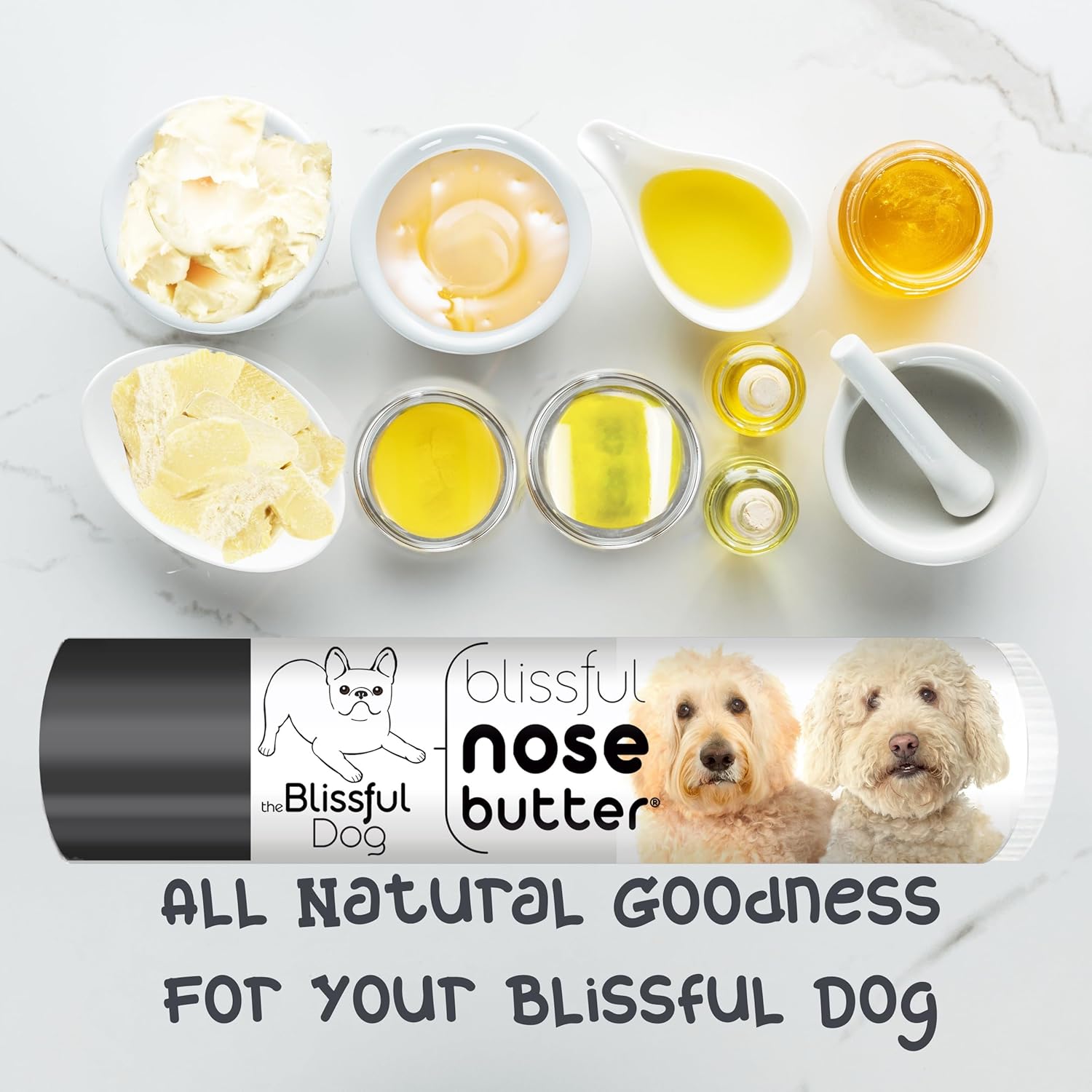 The Blissful Dog Golden Doodle Nose Butter for Dry, Cracked Skin, Lick-Safe Dog Nose Balm with Moisturizing Shea Butter, Almond, Olive, and Essential Oils, Pet Supplies, Uncented, 0.15 oz. - Pet Explorer