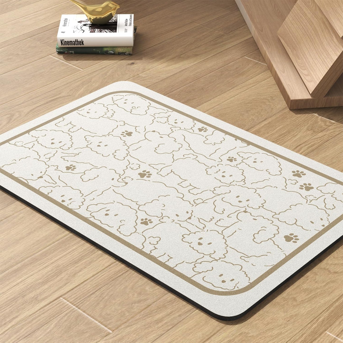 Pet Feeding Mat-Absorbent Dog Mat for Food and Water Bowl-No Stains Quick Dry Water Dispenser Mat-Dog Accessories Pet Supplies-Bowl for Messy Drinkers（FRAMEDOGS,17"x34" - Pet Explorer