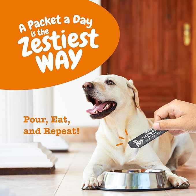 Zesty Paws NAD+ Precursor Supplement for Dogs - Niagen for Healthy Aging & Skeletal Muscle Support & Recovery - Brain, Heart, & Cellular Energy Support - Nicotinamide Riboside Chloride – 30 Sachets