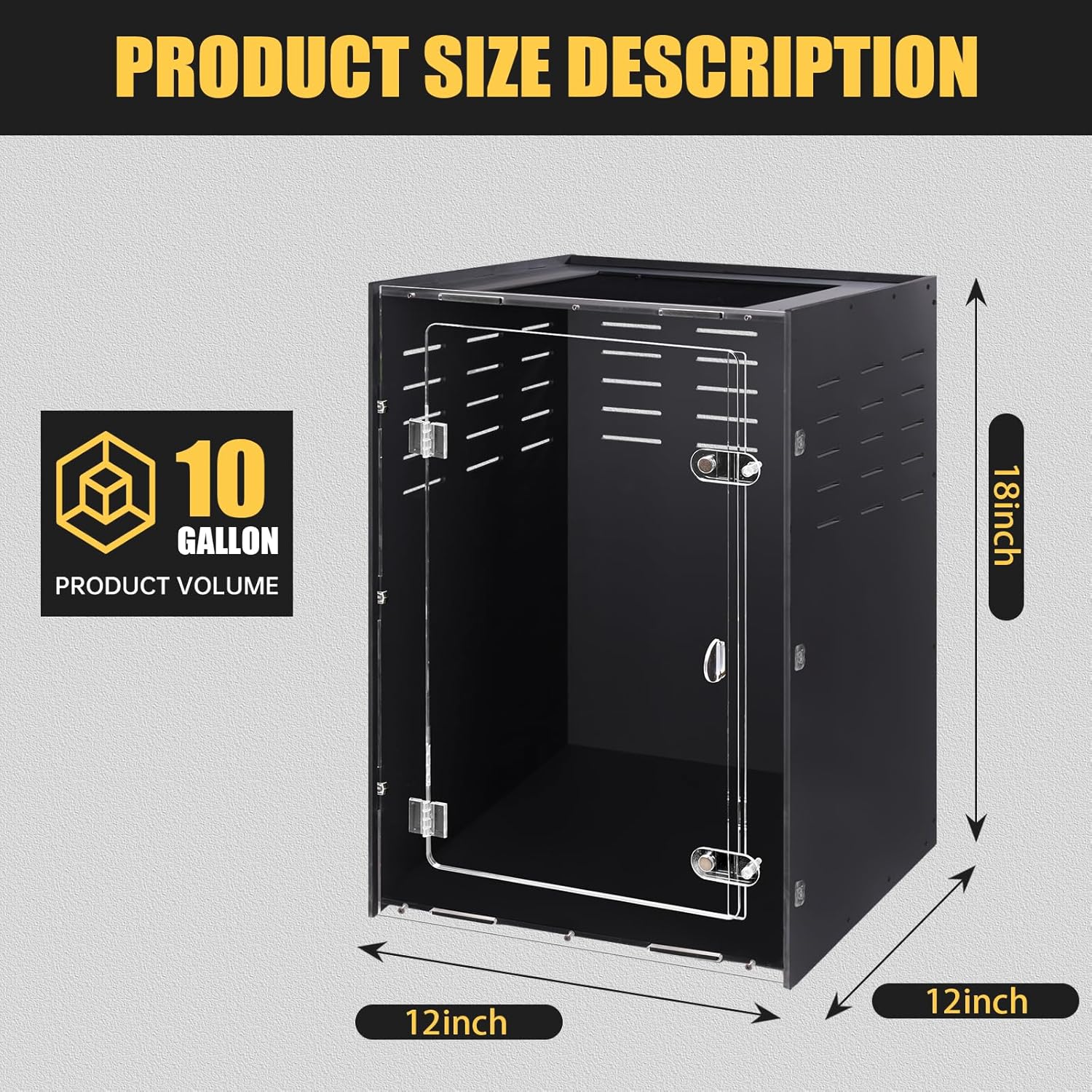 12x12x18 Reptile Enclosure – Acrylic Reptile Tank for Gecko, Snake, and Lizard – Compact PVC Terrarium for Small Pets - Pet Explorer