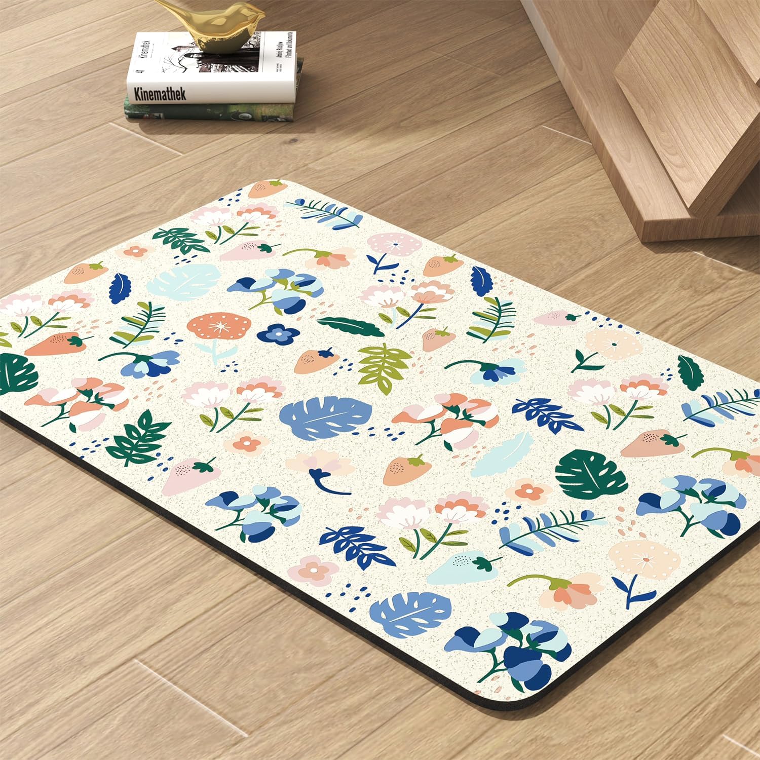Pet Feeding Mat-Absorbent Dog Mat for Food and Water Bowl-No Stains Quick Dry Water Dispenser Mat-Dog Accessories Pet Supplies-Bowl for Messy Drinkers（LIGHTFLOWERS,12"x19" - Pet Explorer