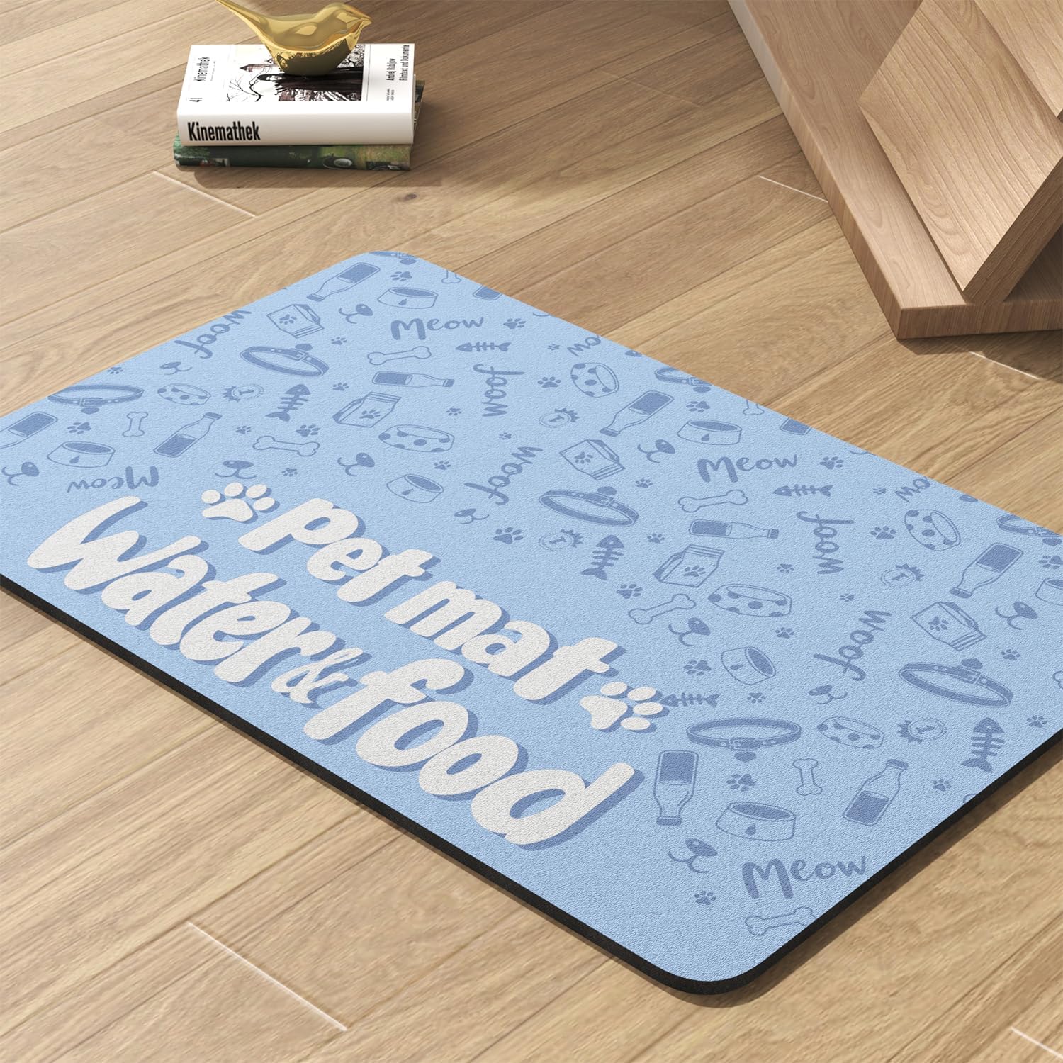 Pet Feeding Mat-Absorbent Dog Mat for Food and Water Bowl-No Stains Quick Dry Water Dispenser Mat-Dog Accessories Pet Supplies-Bowl for Messy Drinkers（PAW,16"x24" - Pet Explorer
