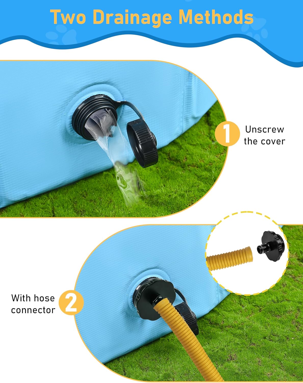 Foldable Dog Pool, Lexda Hard Plastic Shell Pet Swimming Pools for Large Dogs, Collapsible Plastic Pet Pool, Portable Bathing Tub for Dogs (79x12inch) - Pet Explorer