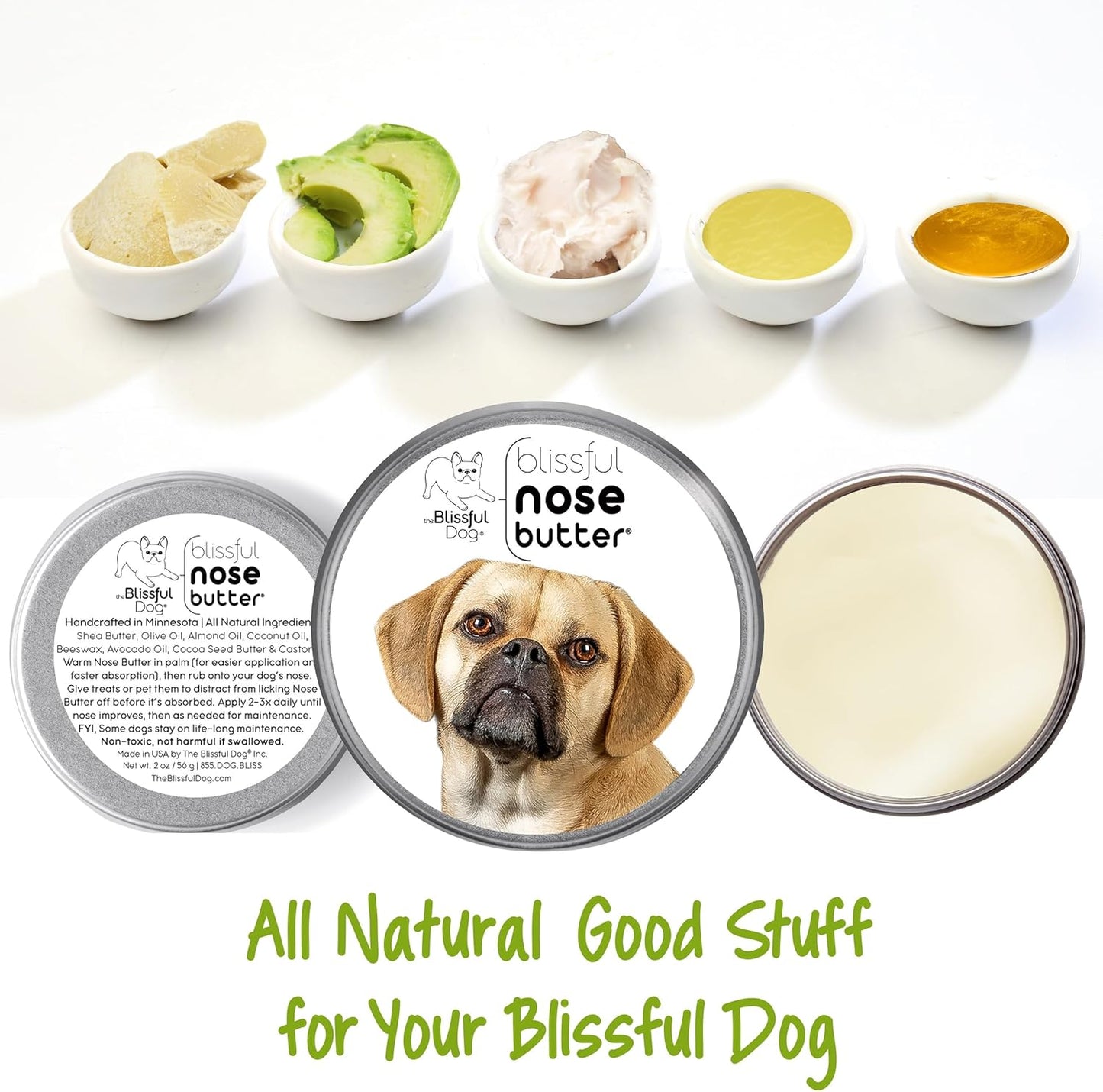 The Blissful Dog Puggle Unscented Nose Butter - Dog Nose Butter, 16 Ounce - Pet Explorer