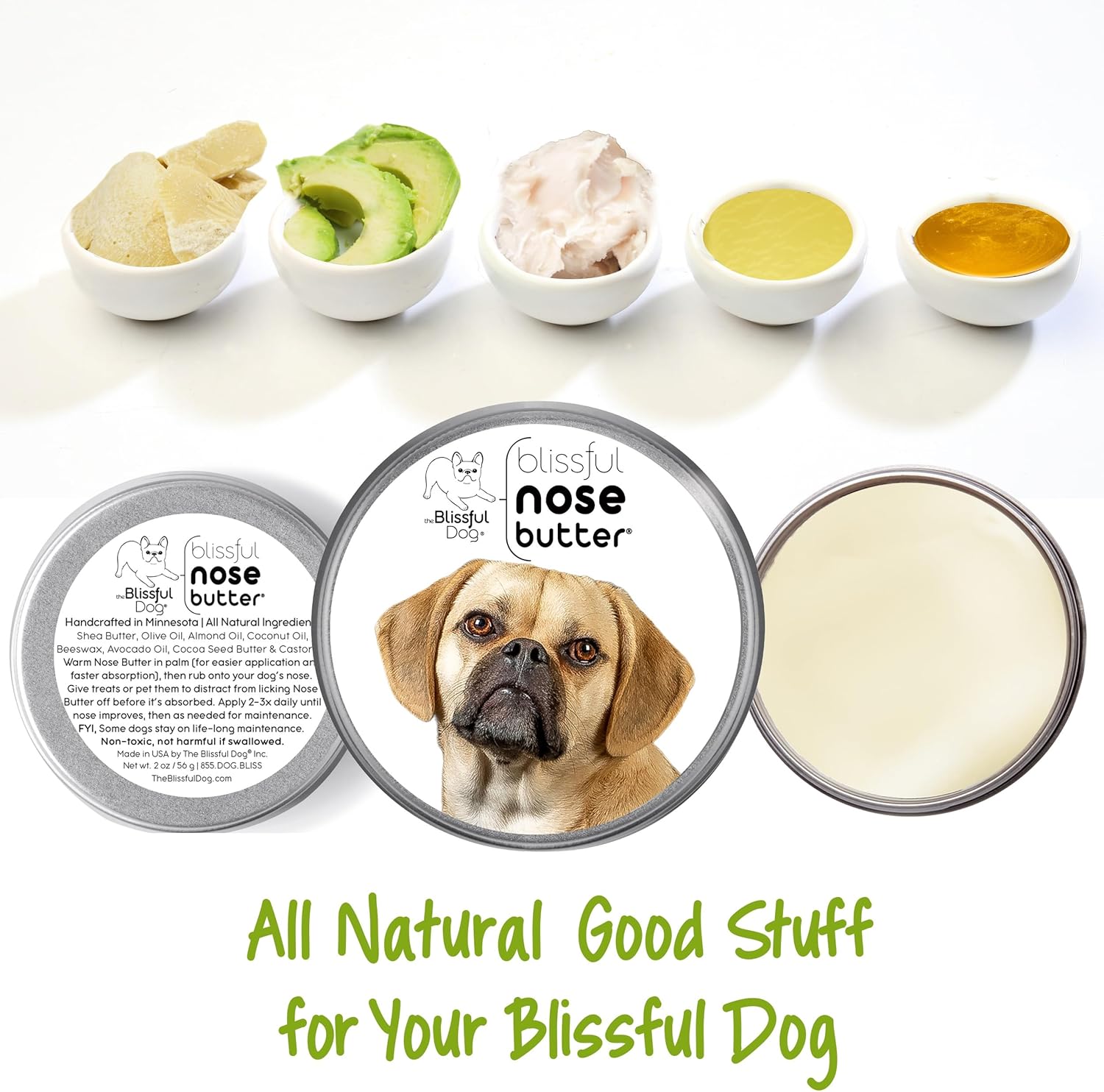The Blissful Dog Puggle Unscented Nose Butter - Dog Nose Butter, 16 Ounce - Pet Explorer