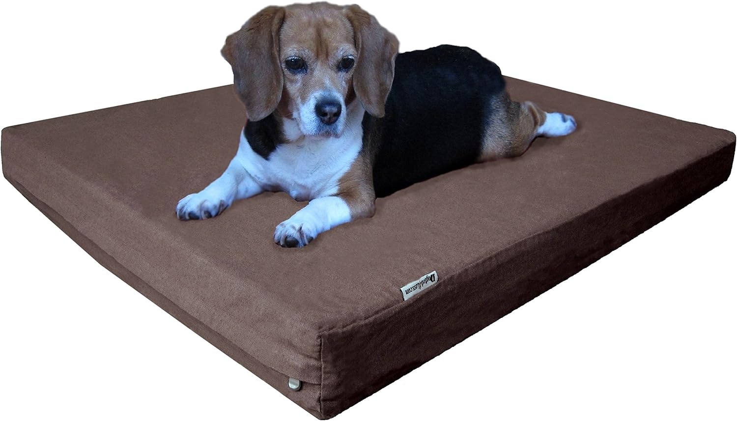 Dogbed4less Large Orthopedic Memory Foam Dog Bed for Medium to Large Dogs with Durable Waterproof Internal Case, Removable Washable Denim Cover + Bonus Pet Bed Case, 41X27X4 Fit 42X28 Dog Crate, Brown - Pet Explorer