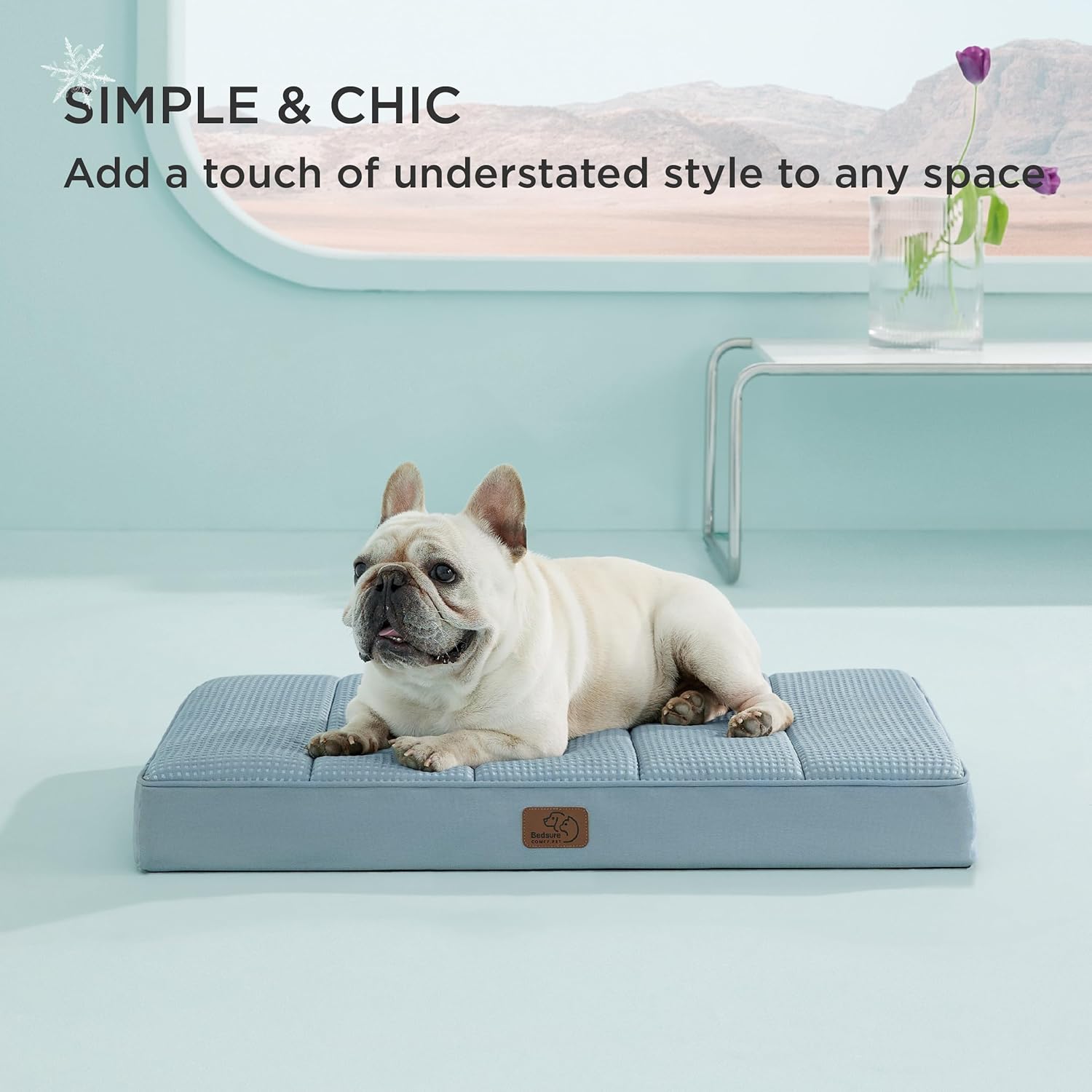 Bedsure Cooling Dog Bed for Medium Dogs - Orthopedic Flat Puppy Beds with Removable Washable Cover, Egg Crate Foam Pet Mat, Suitable for Pet Up to 35 lbs - Pet Explorer