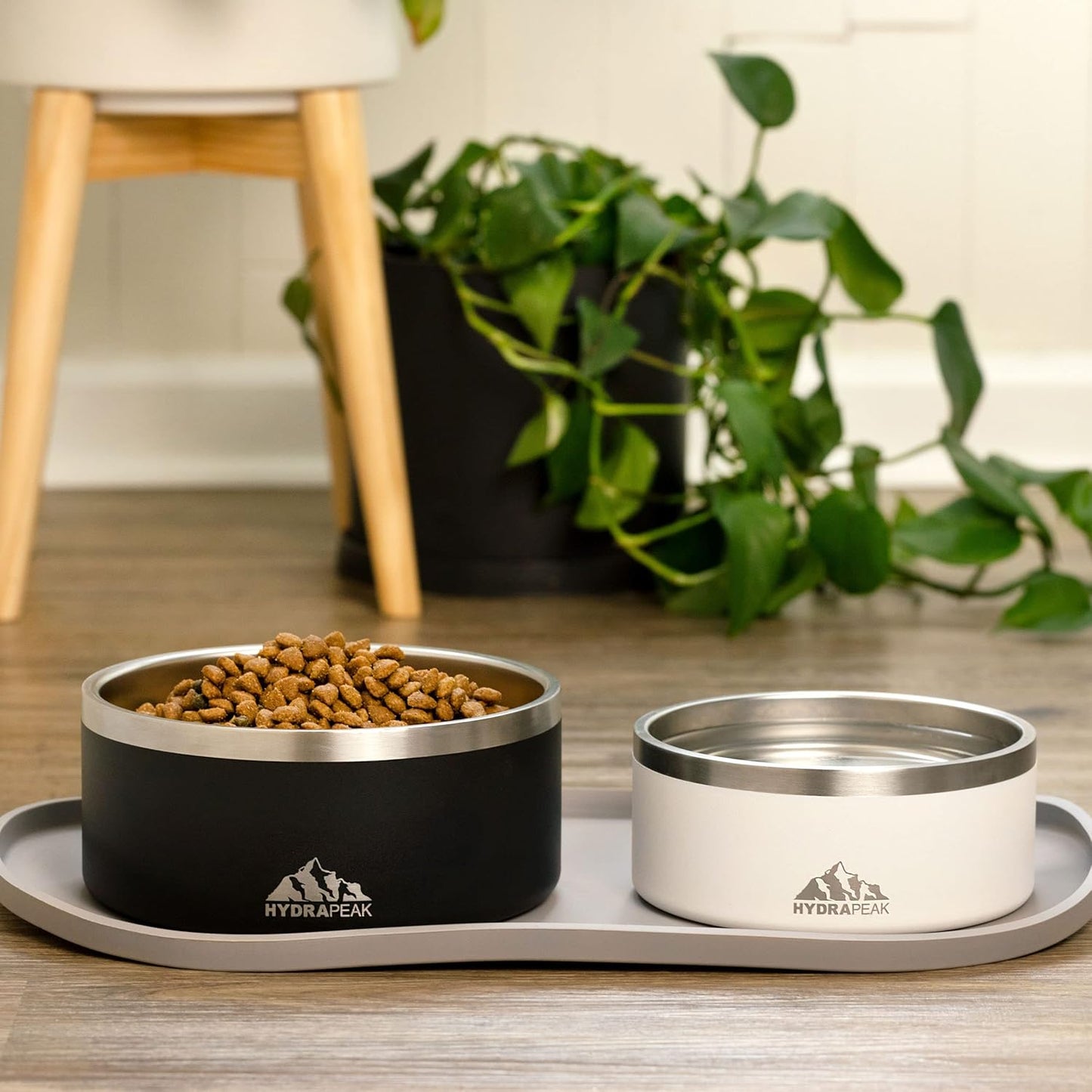 Hydrapeak Dog Bowl; Non Slip Stainless Steel; Water and Food Dish; Large Sized and Small Dogs; 32oz 64oz; Multiple Sizes; 4 Cup | Navy - Pet Explorer
