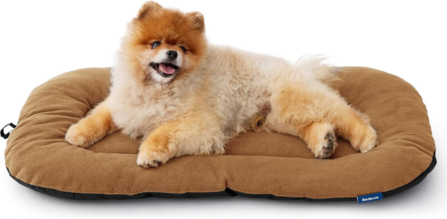 Bedsure Washable Dog Crate Pad for Small Dogs, Anti-Slip Puppy Kennel Dog Bed for Crate - Ultra Soft Fleece Flat Thin Pet Mat (Not Chew Proof), Brown 23"x17" - Pet Explorer