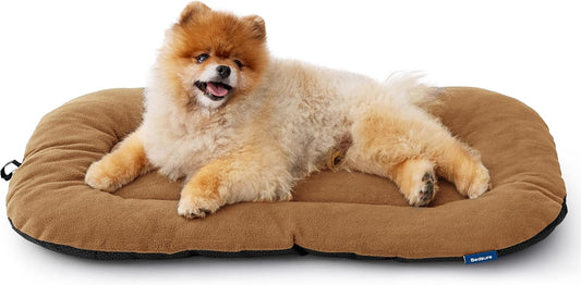 Bedsure Washable Dog Crate Pad for Small Dogs, Anti-Slip Puppy Kennel Dog Bed for Crate - Ultra Soft Fleece Flat Thin Pet Mat (Not Chew Proof), Brown 23"x17" - Pet Explorer