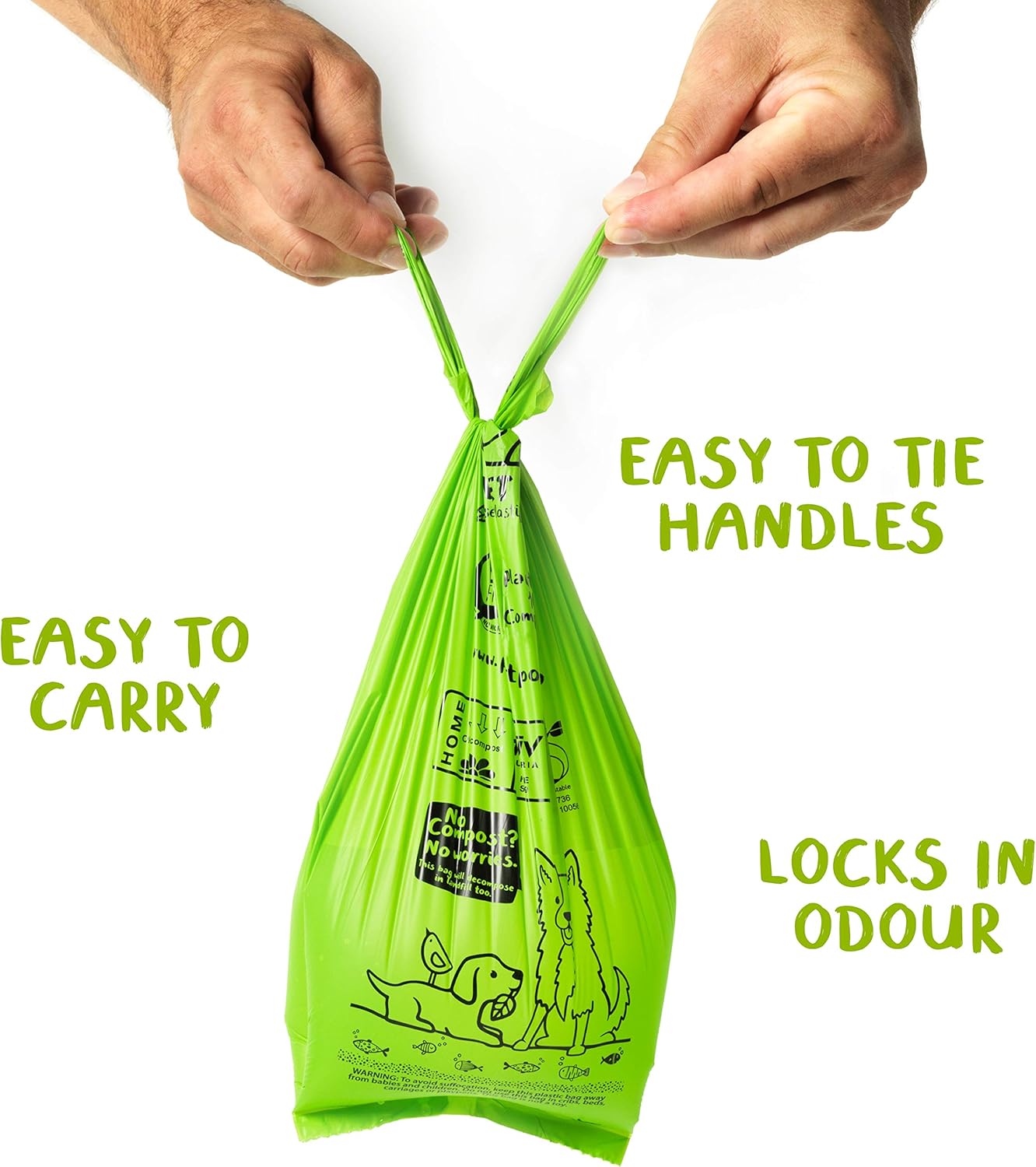 PLANET POOP Home Compostable Dog Poop Bags Extra Long with Handles | Large Single Roll 200 Grab & Go | Un-scented Dog Waste Bag | Leakproof Doggy & Cat Bags | Plant-Based Pet Supplies - Pet Explorer