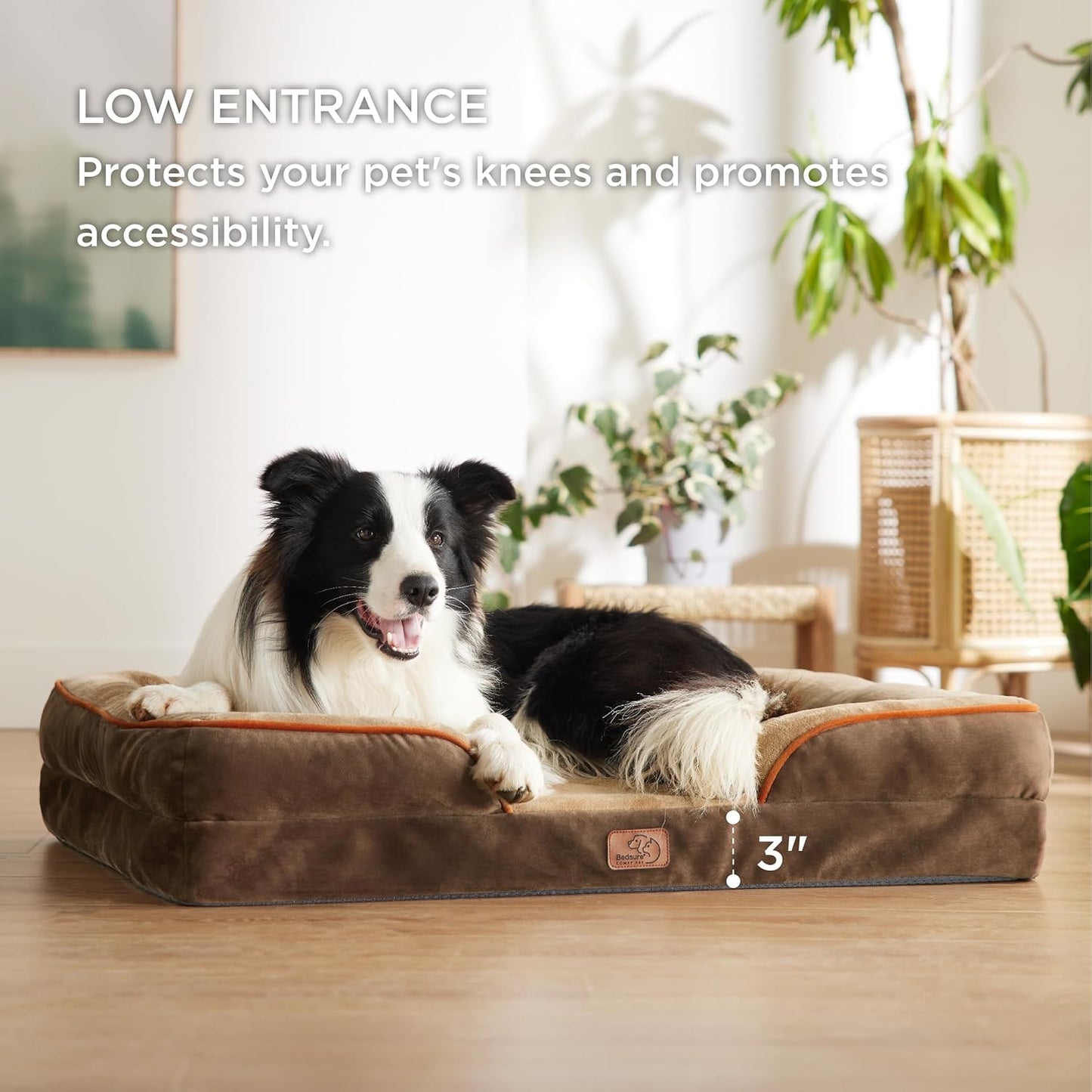 Bedsure Orthopedic Dog Bed for Extra Large Dogs - XL Washable Dog Sofa Beds Large, Supportive Foam Pet Couch Bed with Removable Washable Cover, Waterproof Lining and Nonskid Bottom, Brown - Pet Explorer