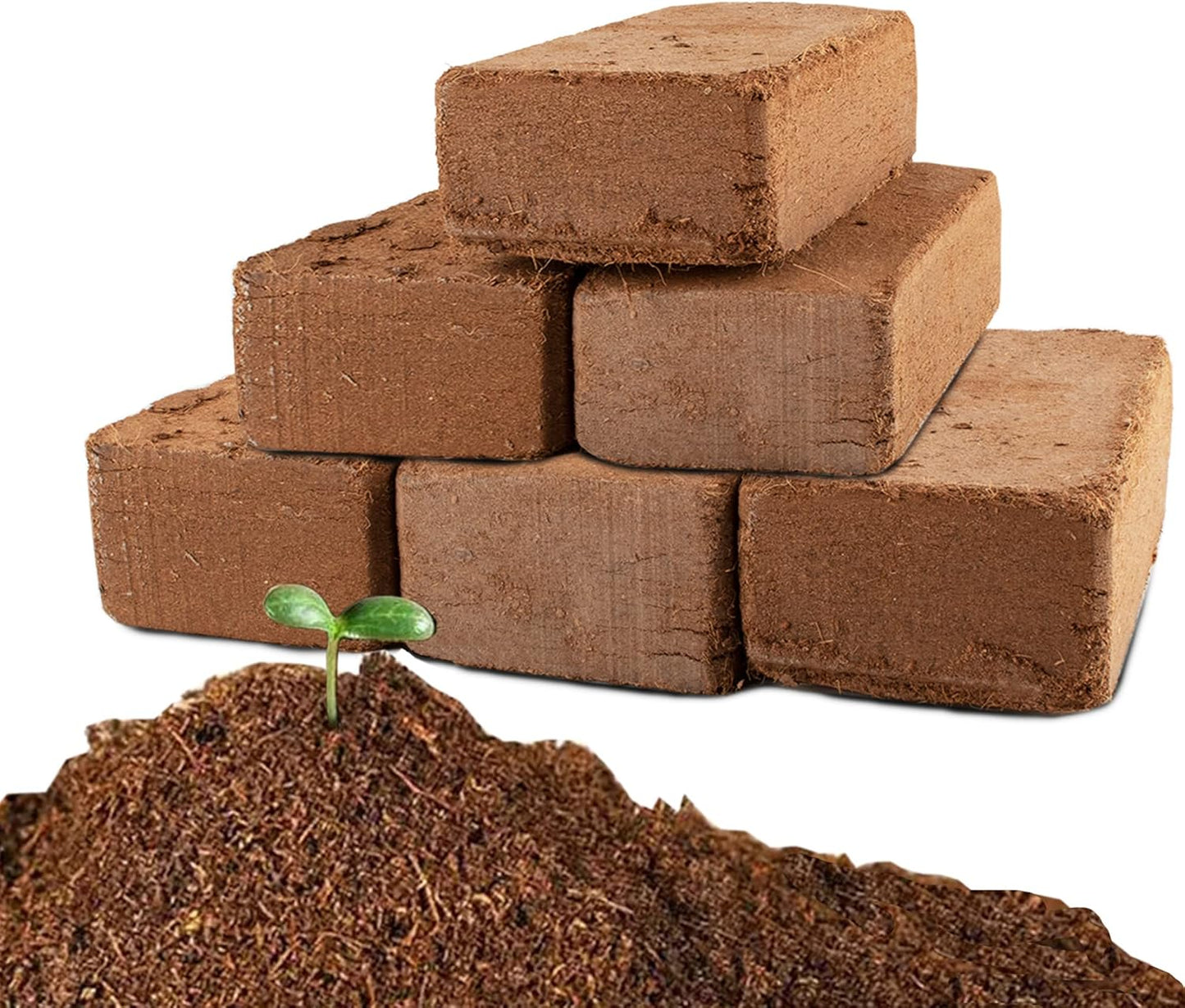 Coco Coir Brick for Plants-6 Pack Premium Coconut Bricks, 100% Organic Peat Moss, Fiber Coconut Husk for Planting, Gardening, Potting Soil Substrate - Pet Explorer