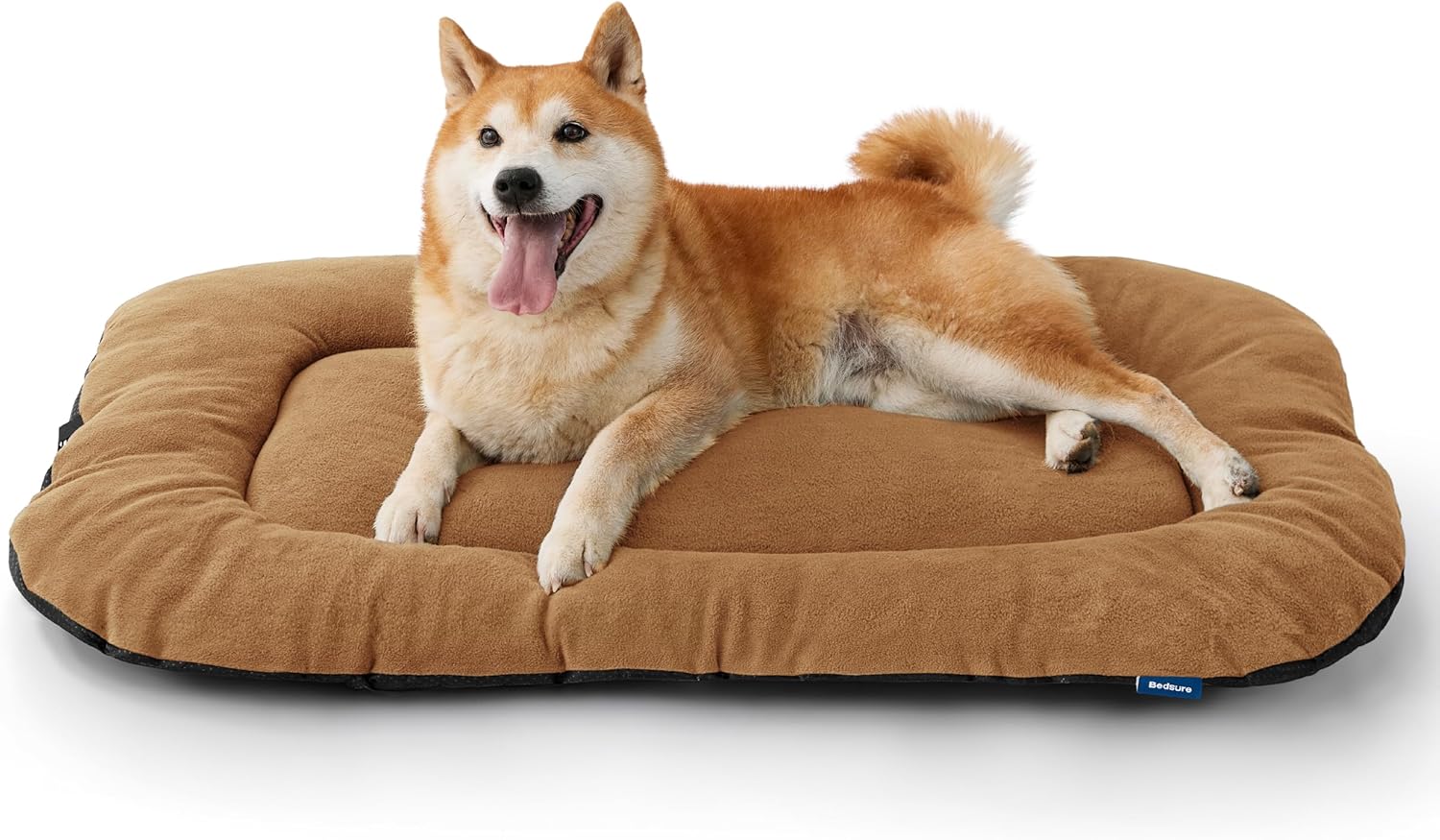 Bedsure Washable Dog Crate Pad for Large Dogs, Anti-Slip Puppy Kennel Dog Bed for Crate - Ultra Soft Fleece Flat Thin Pet Mat (Not Chew Proof), Brown 35"x22" - Pet Explorer