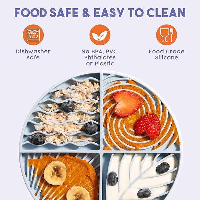 Awoo Paradise Silicone Dog & Cat Lick Mat & Slow Feeder with Suction Cups, Non-Slip, Dishwasher Safe, Extend Mealtime, Reduce Anxiety (Sky)