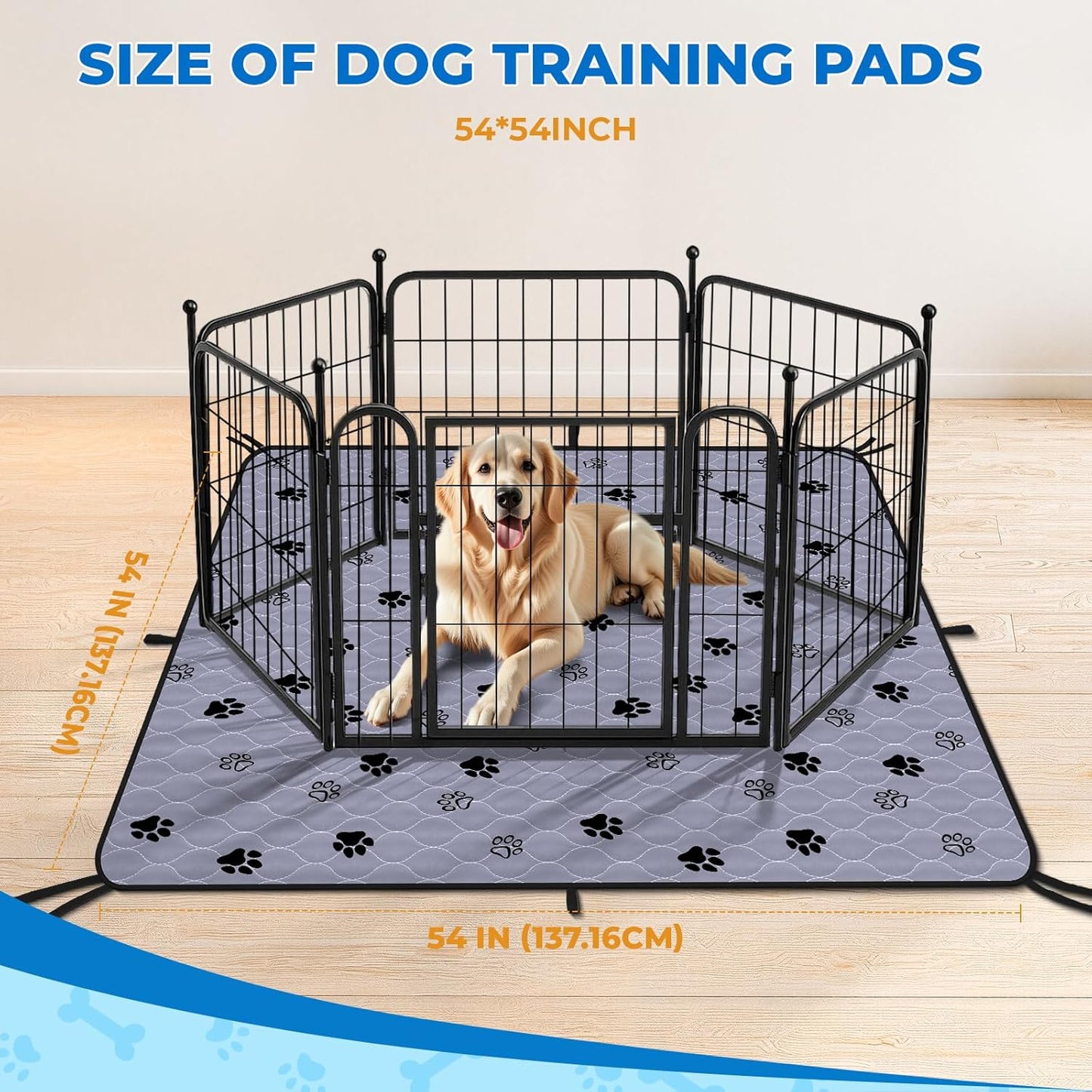 Fostanfly Washable Pee Pads for Dogs, 2 Pack Reusable Super Absorbent Potty Pads, Non-Slip and Leak-Proof 54"x54" for Whelping, Extra Large Potty Training Washable for Puppy - Pet Explorer