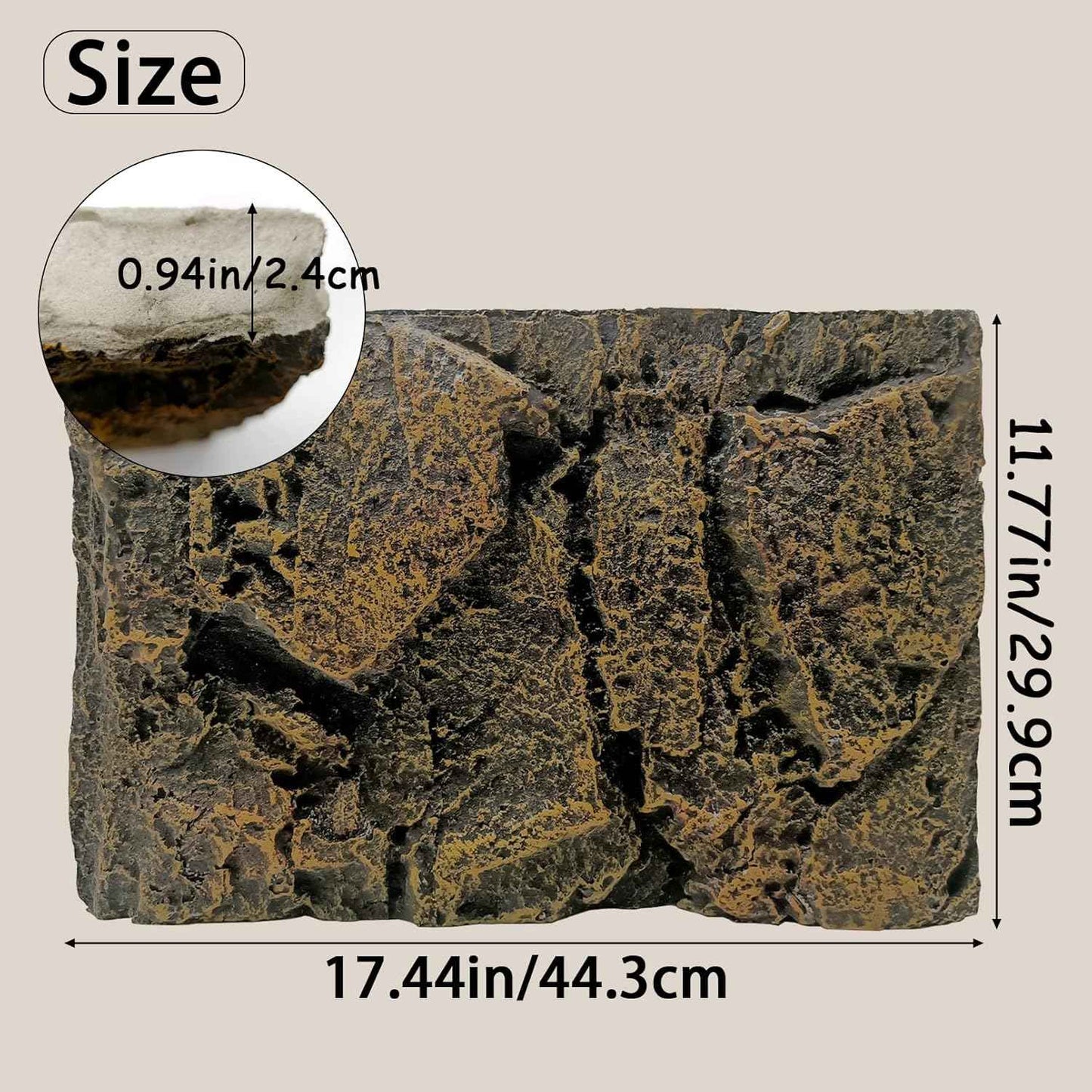 Tfwadmx Rock Terrarium Background 3D Reptile Tank Background Board Amphibian Stereo Backdrop Wall Snake Habitat Decor for Lizard Bearded Dragon Gecko Spider Chameleon Turtle Fish (Yellow Rock)