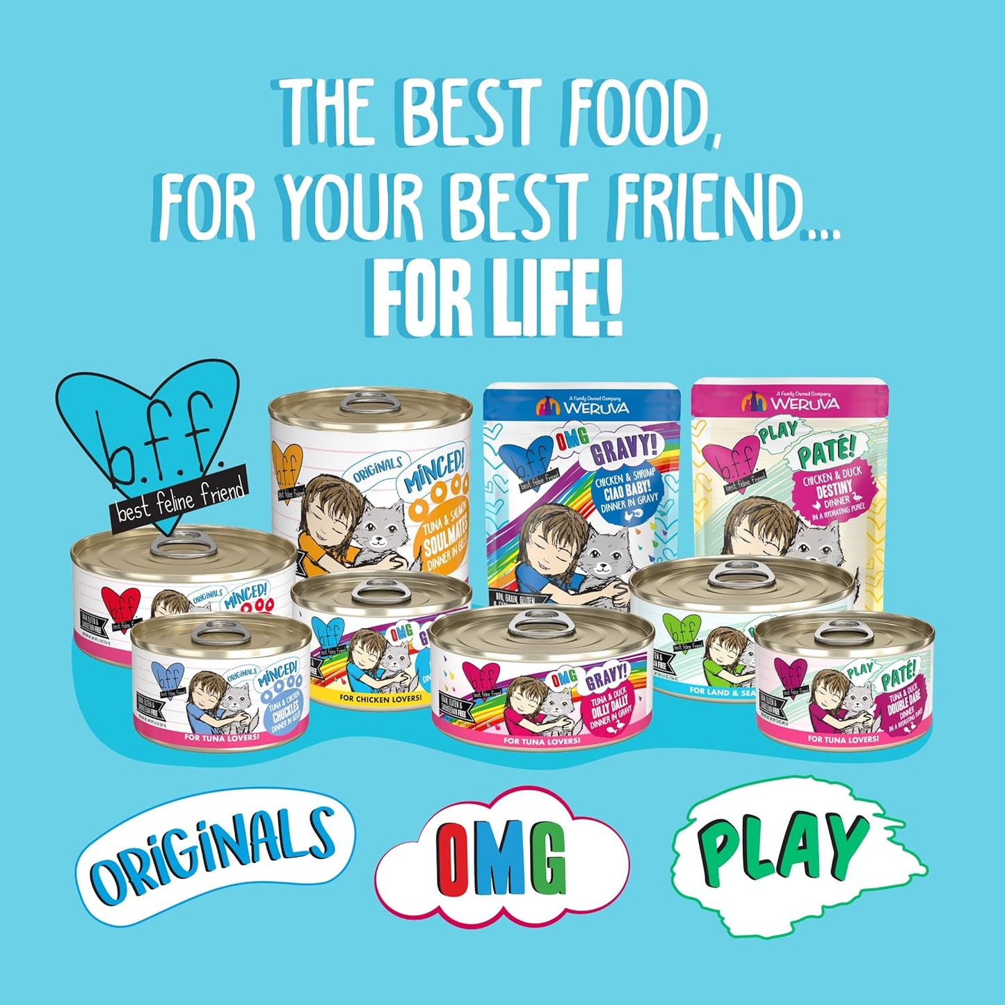 Weruva B.F.F. Play - Best Feline Friend Paté Lovers, Aw Yeah!, Duck & Tuna Trickster with Duck & Tuna, 2.8oz Can (Pack of 12)