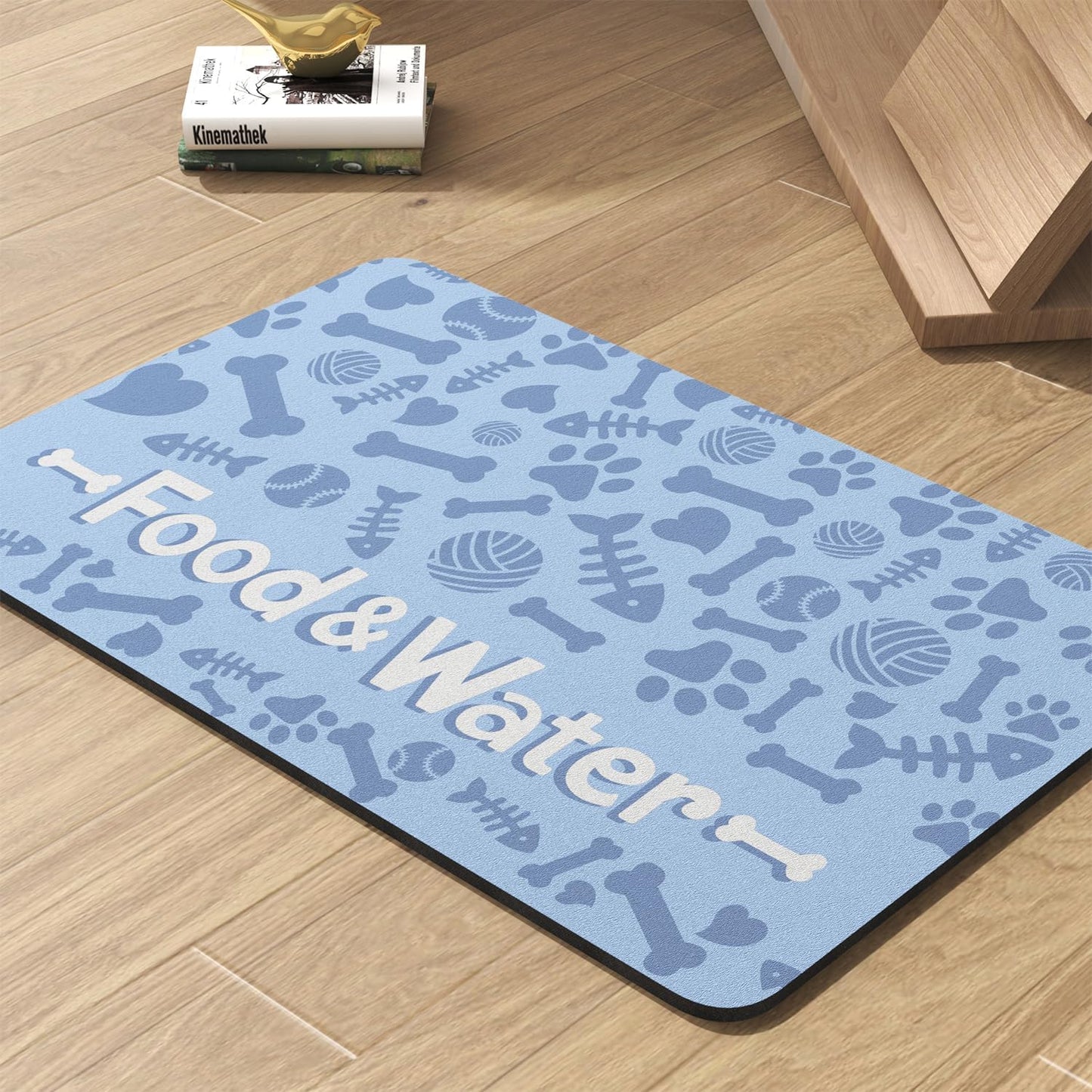 Pet Feeding Mat-Absorbent Dog Mat for Food and Water Bowl-No Stains Quick Dry Water Dispenser Mat-Dog Accessories Pet Supplies-Bowl for Messy Drinkers（Bone,23"x34" - Pet Explorer