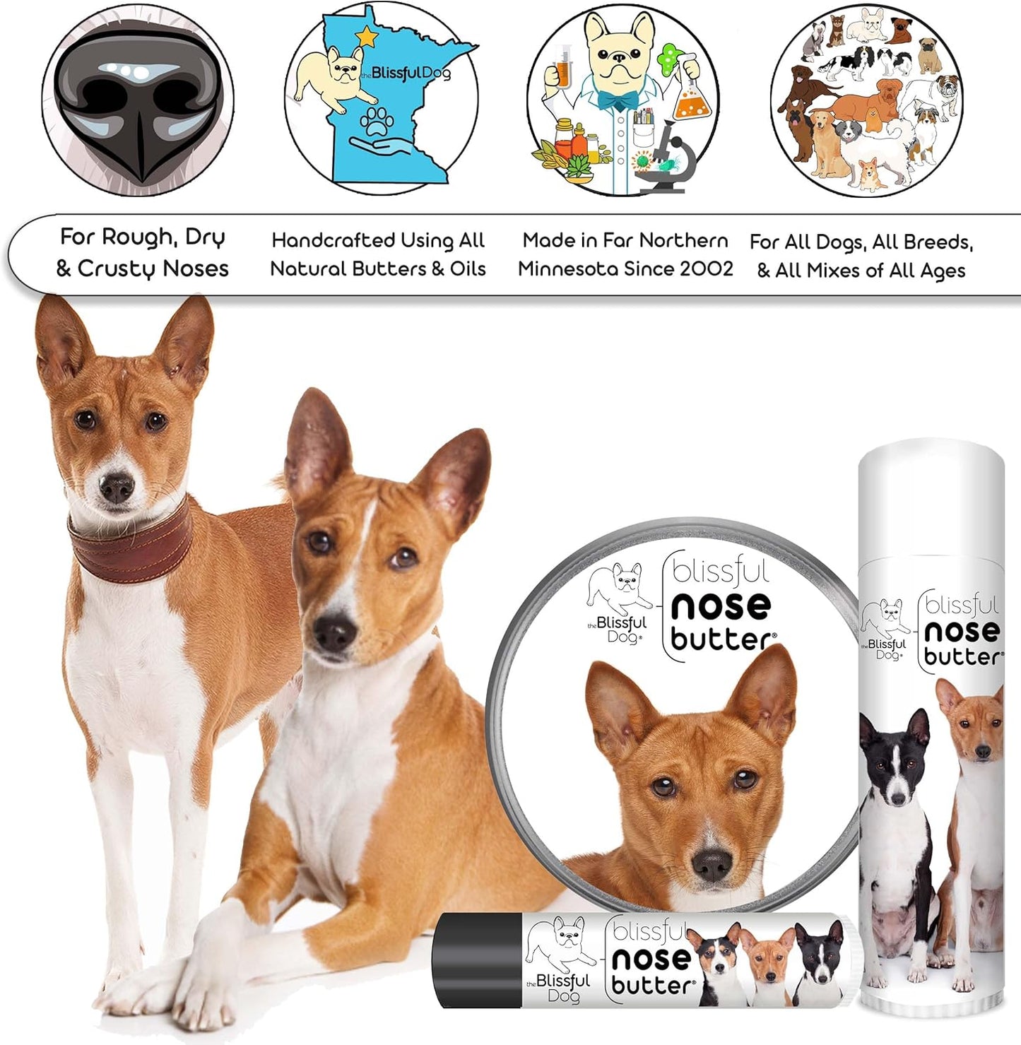 The Blissful Dog Basenji Unscented Nose Butter - Dog Nose Butter, 1 Ounce - Pet Explorer