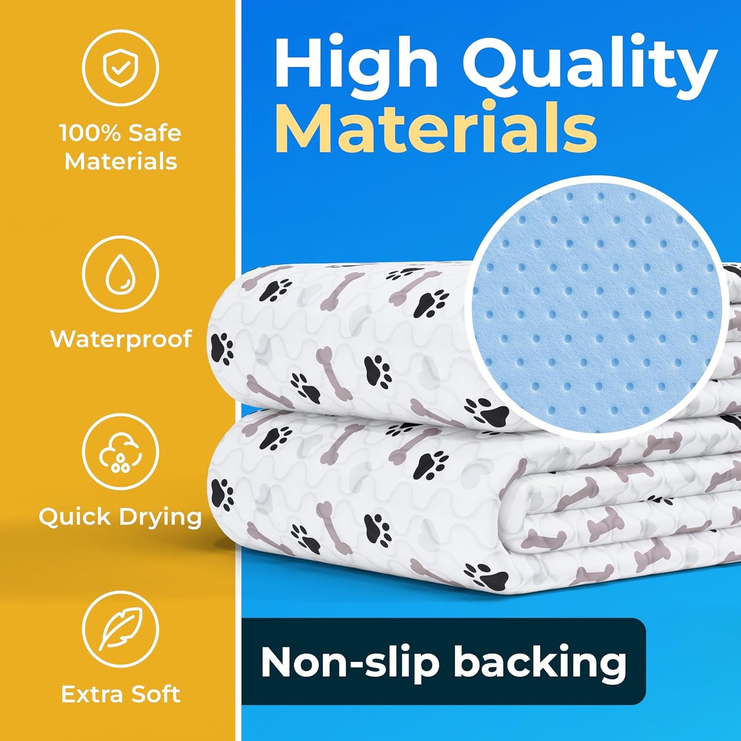 GREEN LIFESTYLE Washable Pee Pads for Dogs - Waterproof Reusable Puppy Pads with Anti-Slip Backing, Pet Training Pad for Puppy Playpen, Crate, Whelping Box, Potty Training (Pack of 48 - 30x34) - Pet Explorer