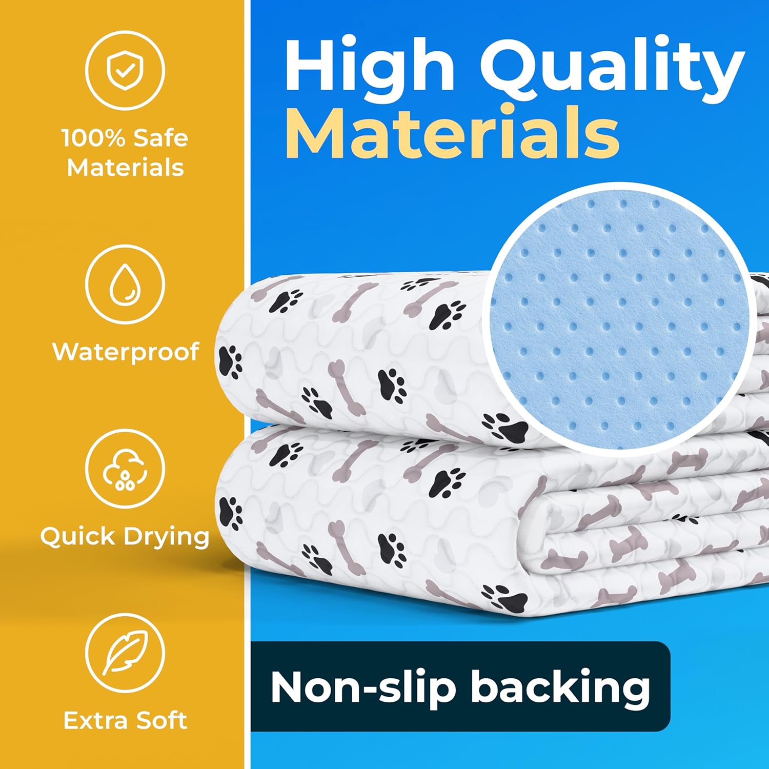 GREEN LIFESTYLE Washable Pee Pads for Dogs - Waterproof Reusable Puppy Pads with Anti-Slip Backing, Pet Training Pad for Puppy Playpen, Crate, Whelping Box, Potty Training (Pack of 2-18x24) - Pet Explorer