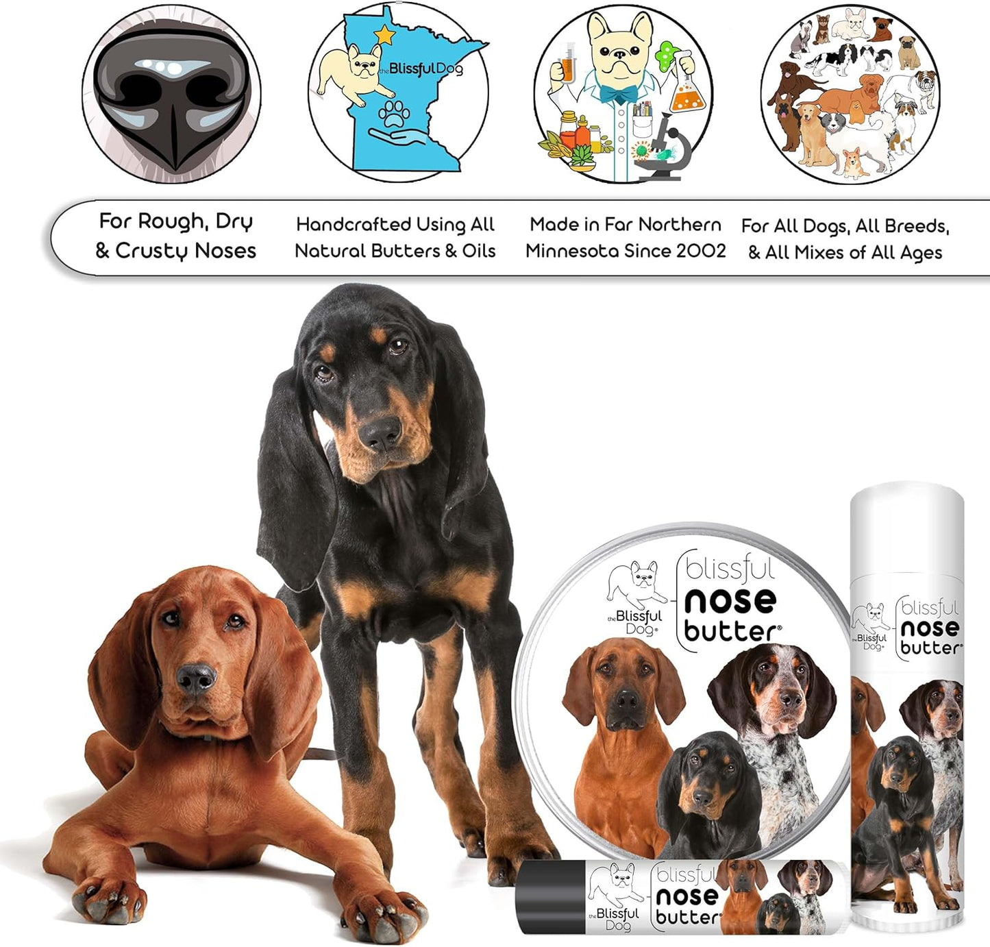 The Blissful Dog Coonhound Unscented Nose Butter, 16oz - Pet Explorer