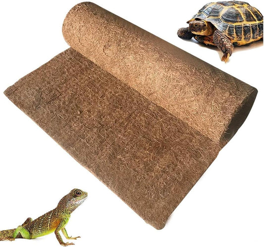 Hamiledyi 35.4×15.7" Reptile Carpet Coconut Fiber Substrate Large Lizard Cage Mat Coco Fiber Liner Snake Bedding Natual Coconut Fiber Carpet for Bearded Dragon Turtles Iguana Tortoises - Pet Explorer
