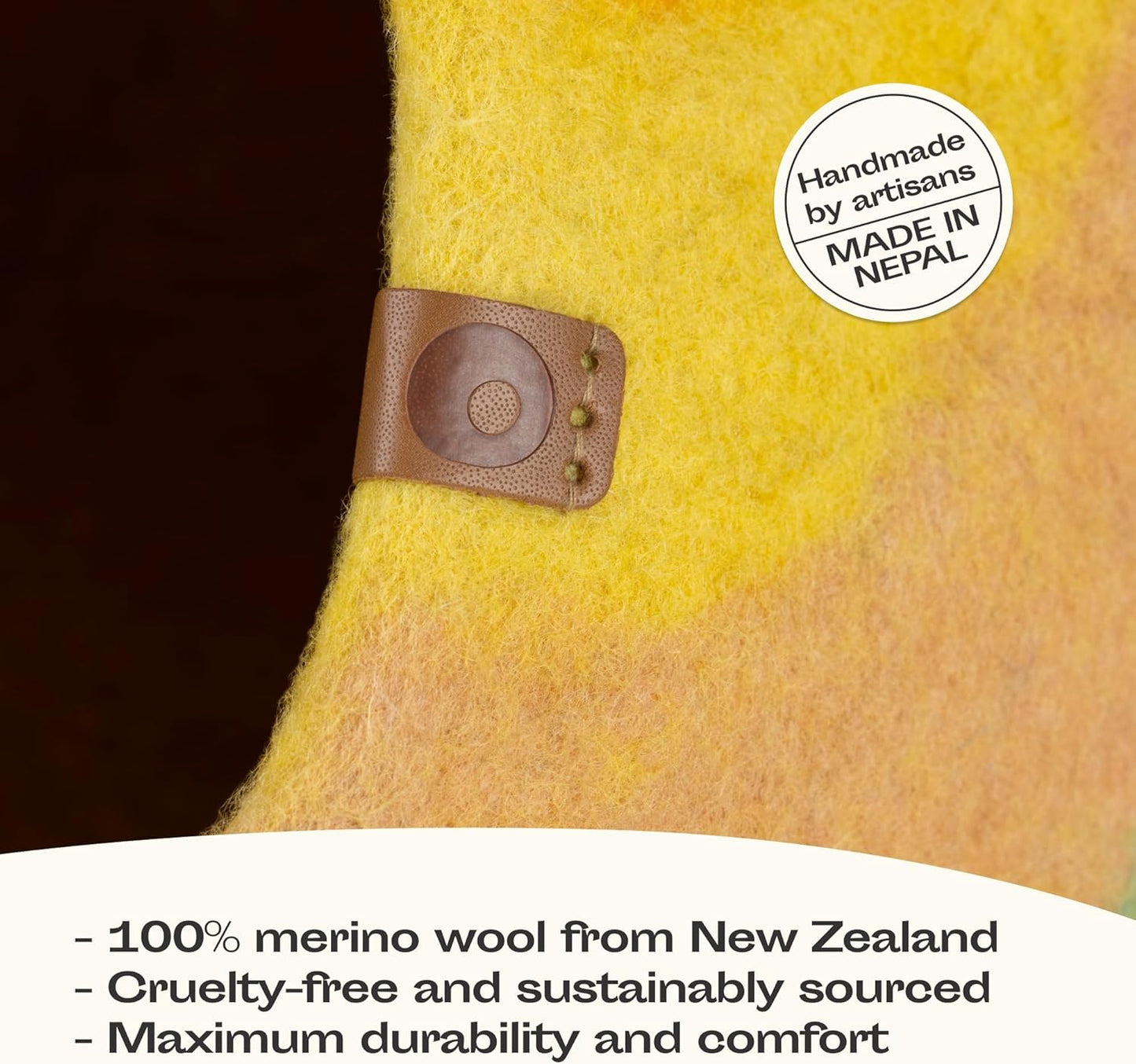 MEOWFIA Cat Cave – Premium Felt Cat Bed for Indoor Cats, Handmade 100% Merino Wool (Large, Tucson Sunset) - Pet Explorer
