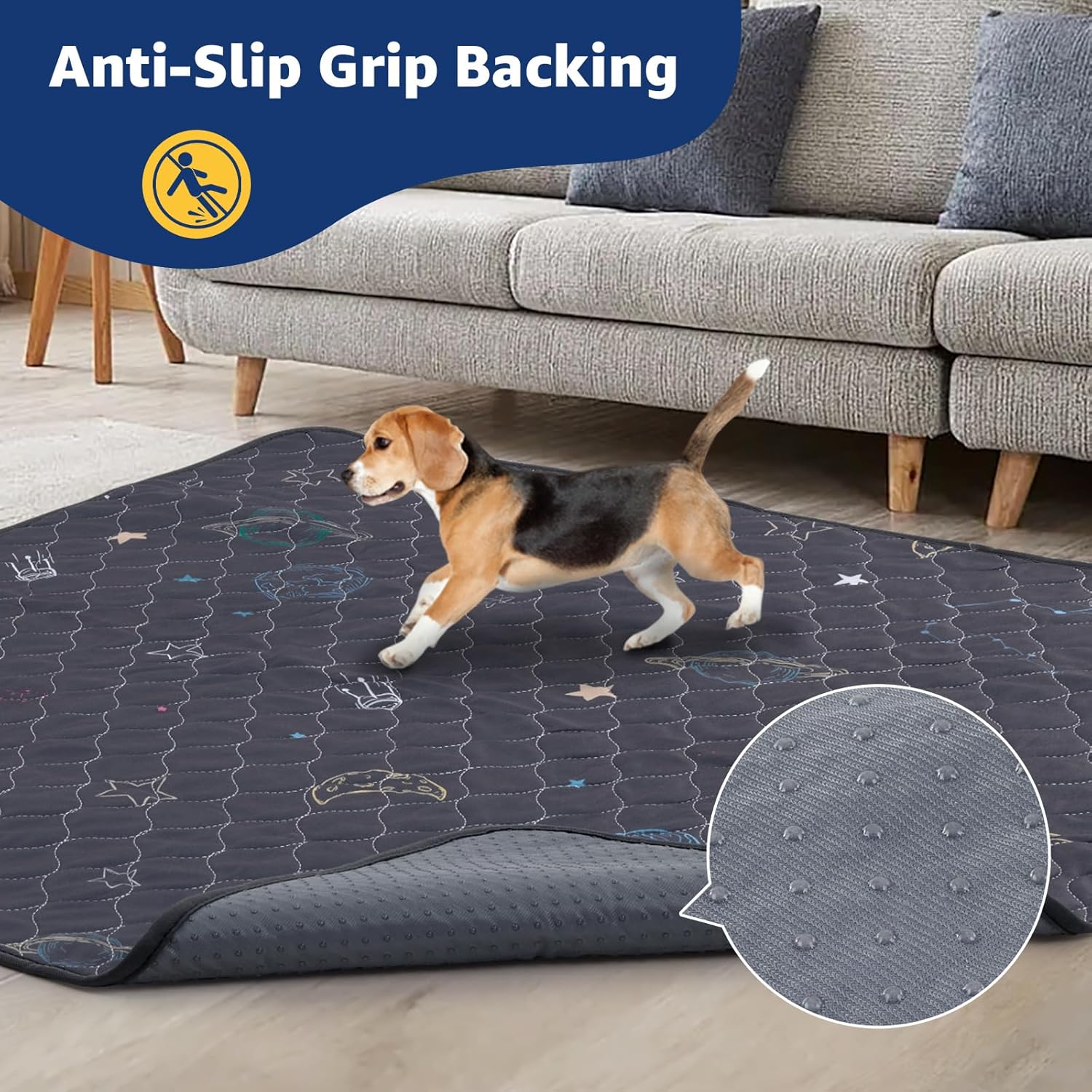 LOOBANI Pee Pads for Dogs Washable: Reusable Puppy Whelping Pads Waterproof 31" x 36", 2 Pack Absorbent and Non-Slip Dog Training Pee Pads for Crate, Playpen, Floor, Grey - Pet Explorer