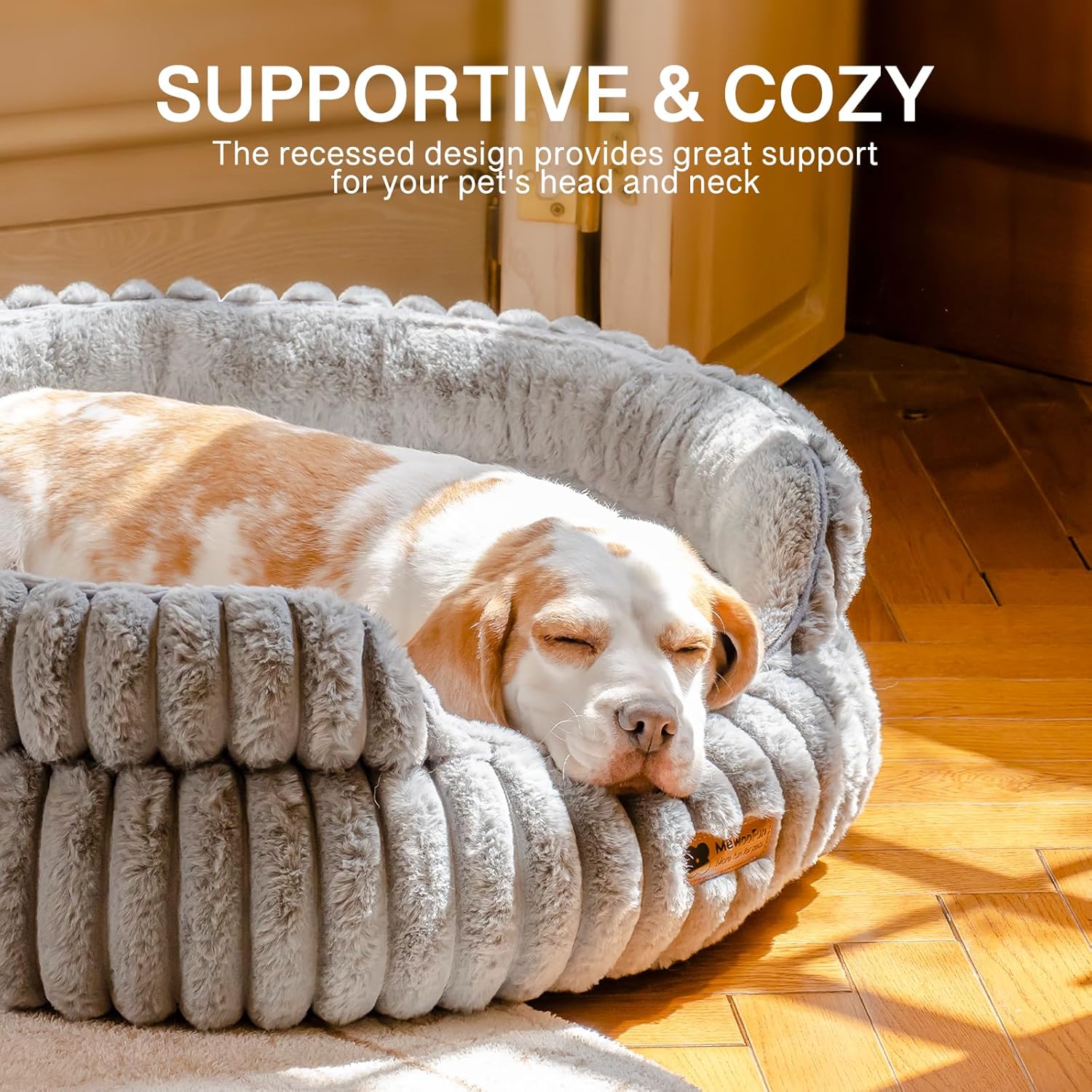 MEWOOFUN Dog Bed for Medium Dogs, Washable Large Cat Beds for Indoor Cats, Donut Pet Bed for Dogs and Cats with Anti-Slip Bottom (Grey, 27"x27"x10") - Pet Explorer