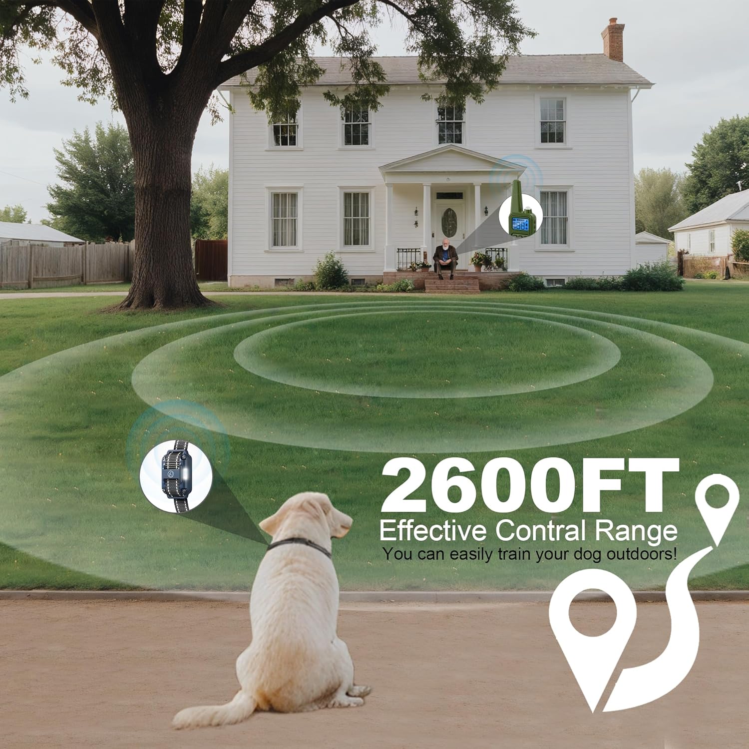Dog Shock Collar - 2600FT Dog Training Collar with Remote, Rechargeable with 4 Training Modes, IPX7 Waterproof Electronic Dog Collar for All Breeds, Size - Pet Explorer