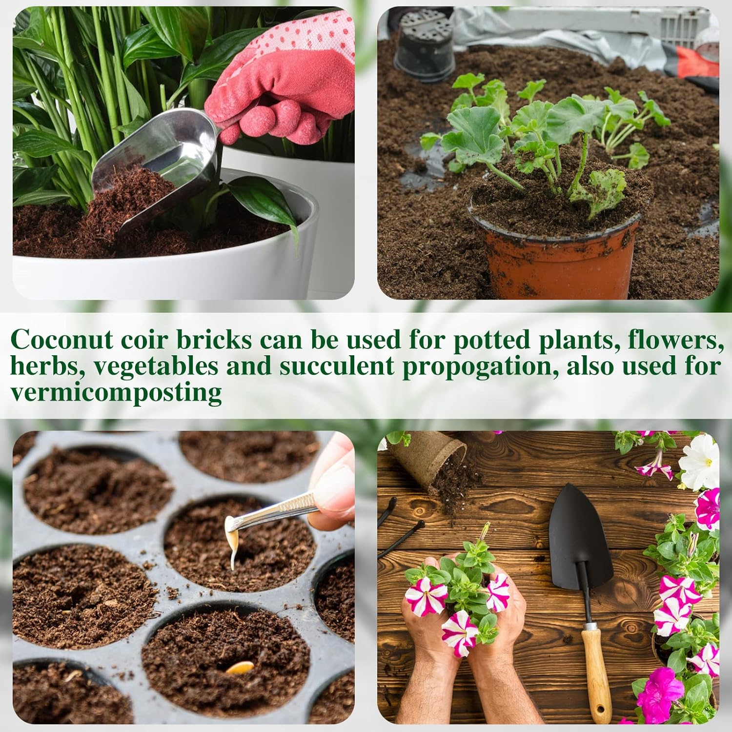 ZeeDix Compressed Coco Coir Brick for Plants, Premium Coconut Coir Bricks Potting Soil Mix, Natural Coconut Husk Coco Peat Brick with Low EC and pH Balance for Gardening Plants Flower Herbs - Pet Explorer