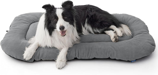 Bedsure Washable Dog Crate Pad for Extra Large Dogs, Anti-Slip Puppy Kennel Dog Bed for Crate - Ultra Soft Fleece Flat Thin Pet Mat (Not Chew Proof), Light Grey XL 41"x27" - Pet Explorer