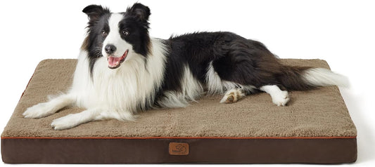 Bedsure XL Dog Beds Large Sized Dog -Orthopedic Flat Extra Large Pet Beds with Removable Washable Cover, Egg Crate Foam Mat, Suitable for Pet Up to 100 lbs - Pet Explorer
