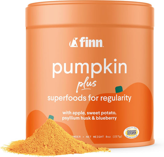 Finn Pumpkin Plus: Daily Digestive Support & Fiber-Rich Topper for Dogs | Promotes Regularity & Gut Health with Superfoods - Pet Explorer