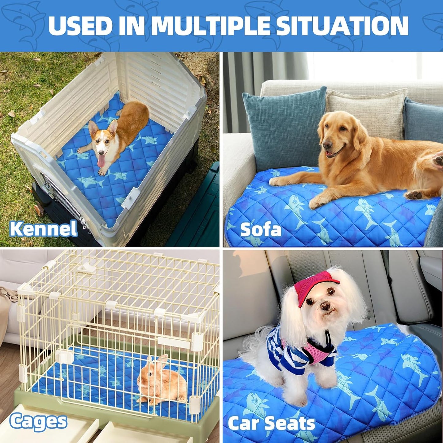 Homimp Dog Cooling Mat,19.5" x 27.5" Thicken Self-Cooling Mat for Dog&Cat,Internal Waterproof& Endothermic,Washable Pet Ice Cool Pad Blanket,Pet Sleeping Pad for Indoor Outdoor in Summer, Non-Toxic - Pet Explorer