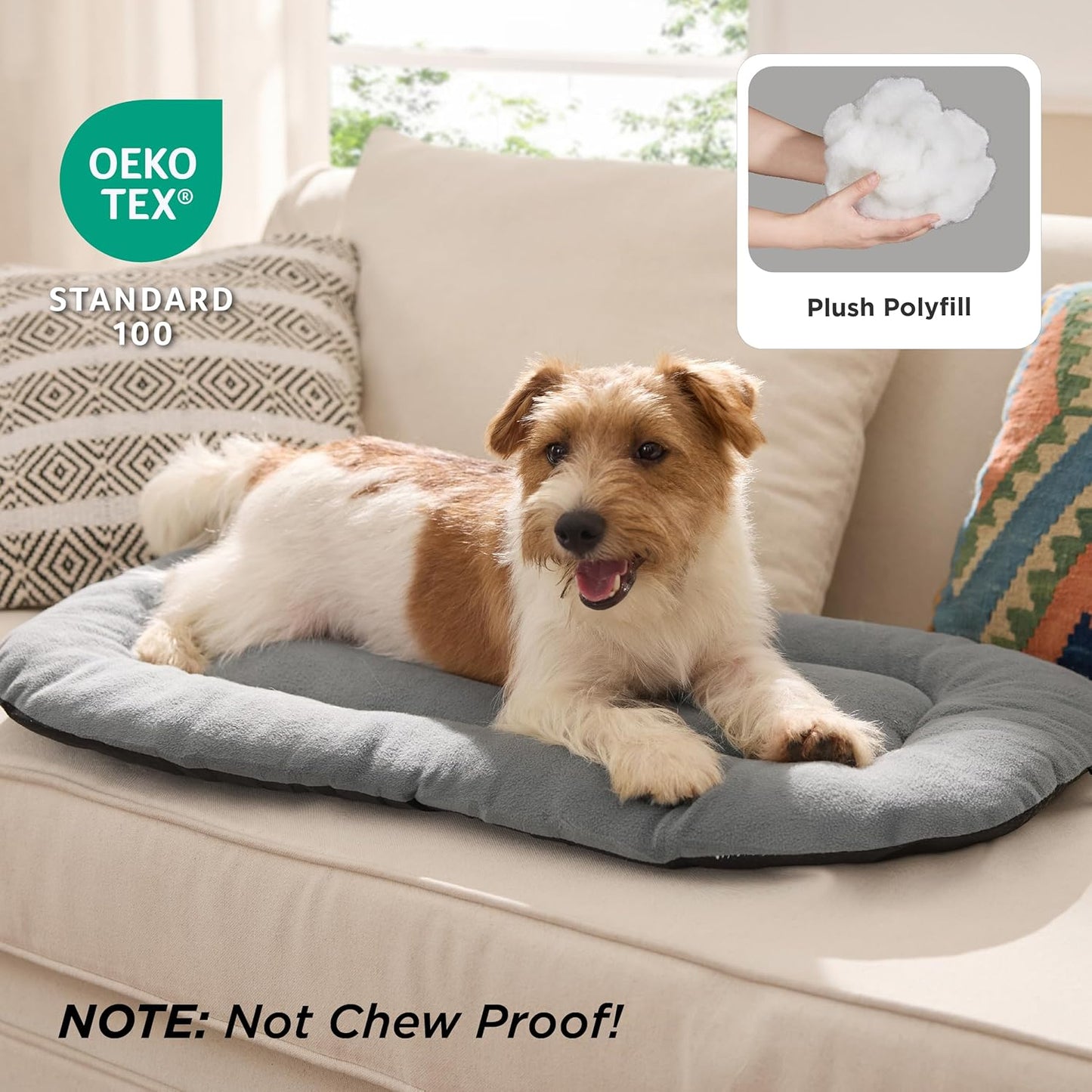 Bedsure Washable Dog Crate Pad for Small Dogs, Anti-Slip Puppy Kennel Dog Bed for Crate - Ultra Soft Fleece Flat Thin Pet Mat (Not Chew Proof), Light Grey 23"x17" - Pet Explorer