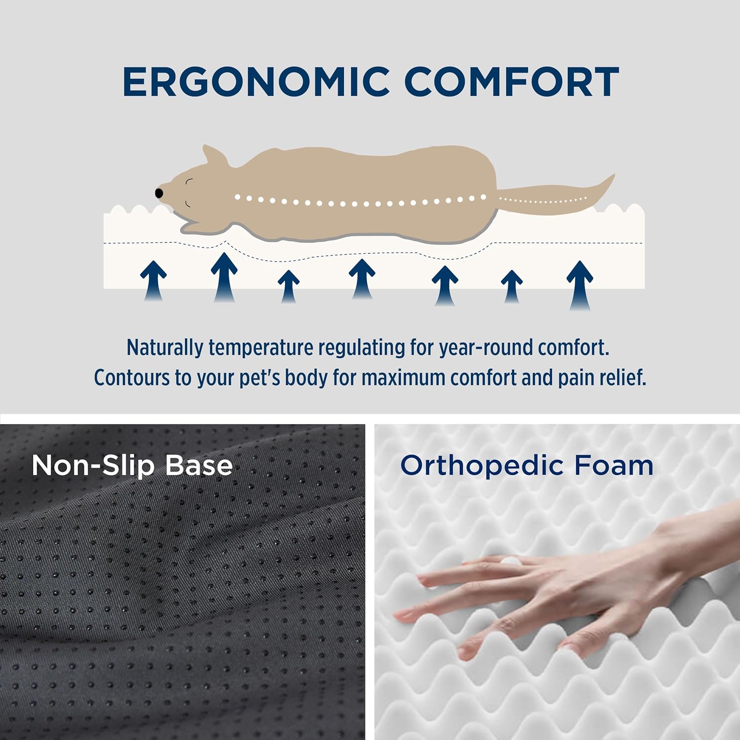 Bedsure Self Warming Dog Beds Large Sized Dog - Extra-Large Orthopedic Waterproof Puppy Bed with Removable Washable Cover, Egg Crate Foam Pet Mat, Suitable for Pet Up to 100 lbs - Pet Explorer