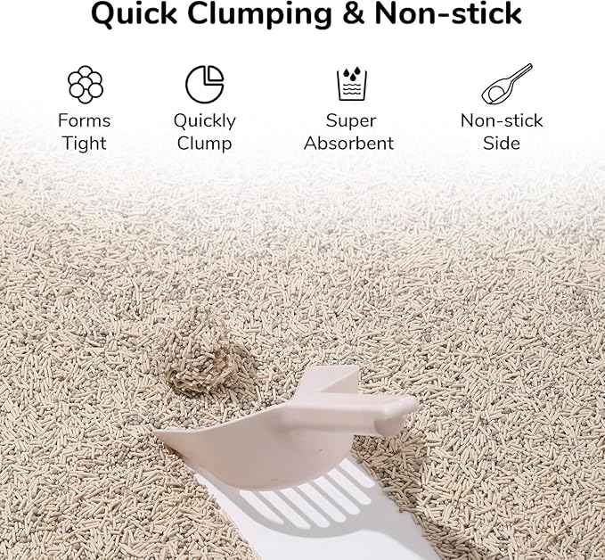 FUKUMARU Tofu Cat Litter, Strong Clumping Cat Litter Pellets, Effective Odor Control, Ultra Absorbent, Dust Free, Natural, Flushable, Lightweight, Low Tracking, White Tea, 6lb x 2 Bags