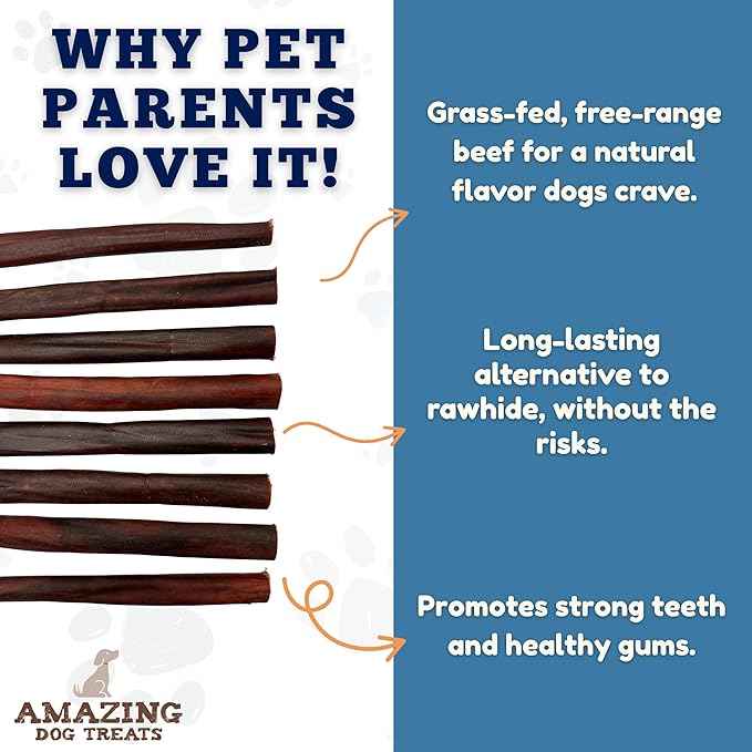 Amazing Dog Treats 12 Inch Collagen Stick - (20 Count)- Collagen Sticks for Dogs - No Hide Dog Bones