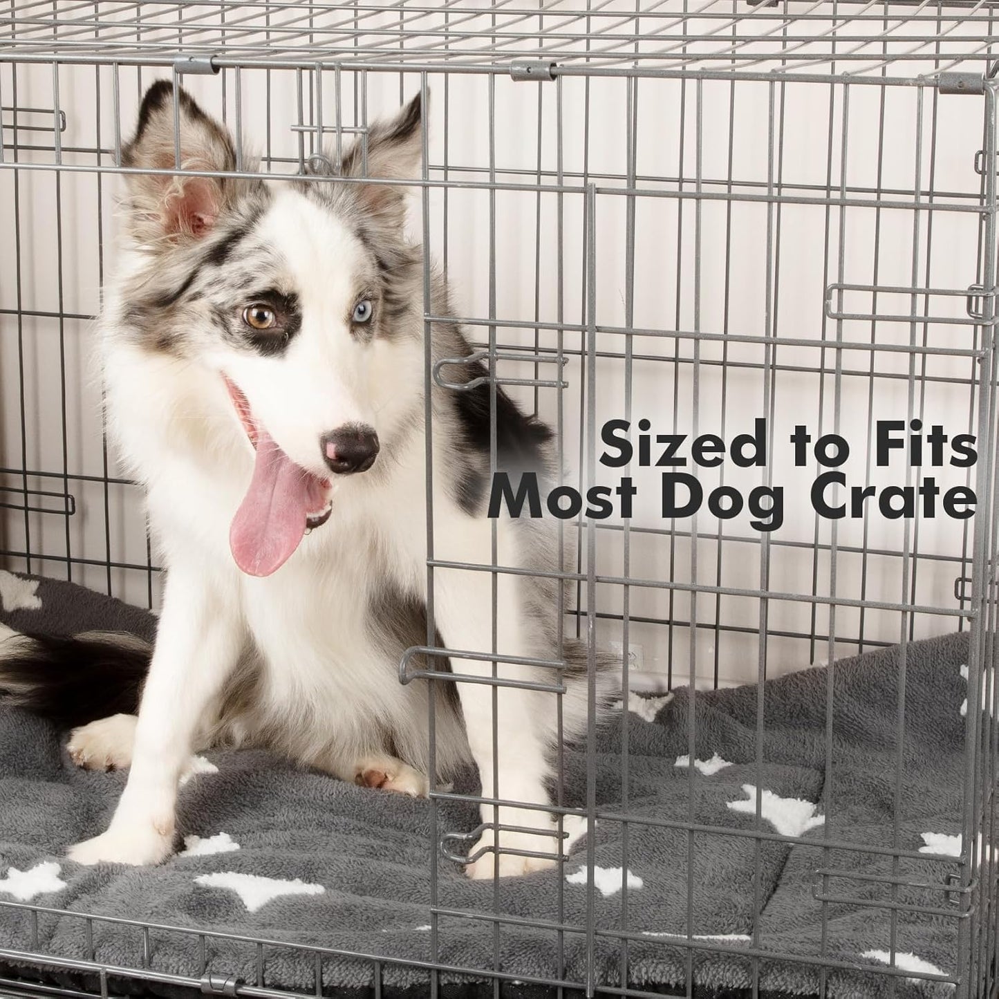 Mora Pets Dog Crate Pad Dog Kennel Bed Mat for Large Dogs Washable Cute Star Pet Bed for 36 inch Cage Ultra Soft Flat Puppy Cat Cushion for Cozy Sleeping Anti-Slip Grey 36 x 23 - Pet Explorer