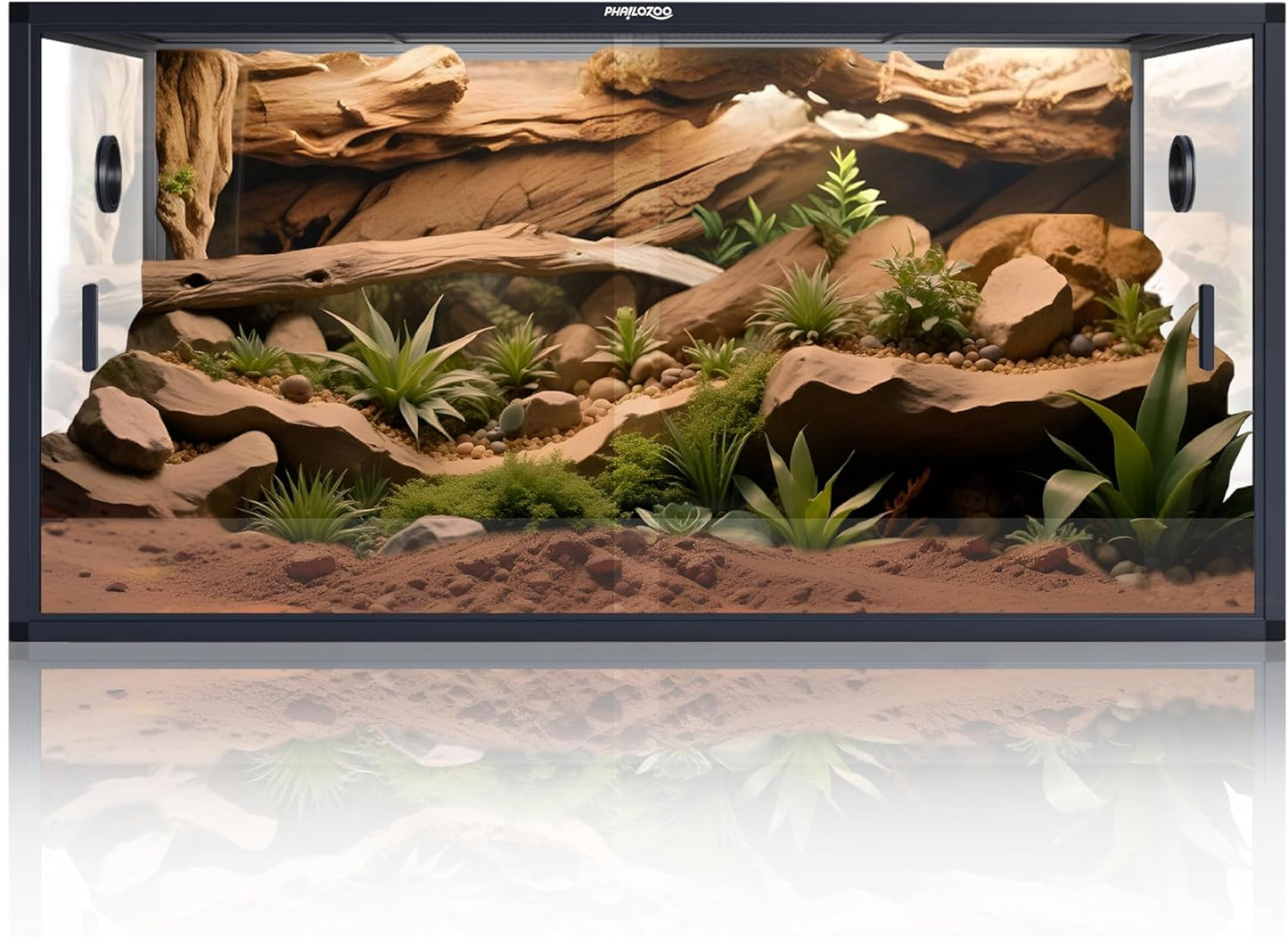 120 Gallon Bearded Dragon Tank,48" x 24" x 24" Reptile Tank with Sliding Door Top Screen Ventilation, Front Opening Reptile Enclosure for Easy Maintenance - Pet Explorer
