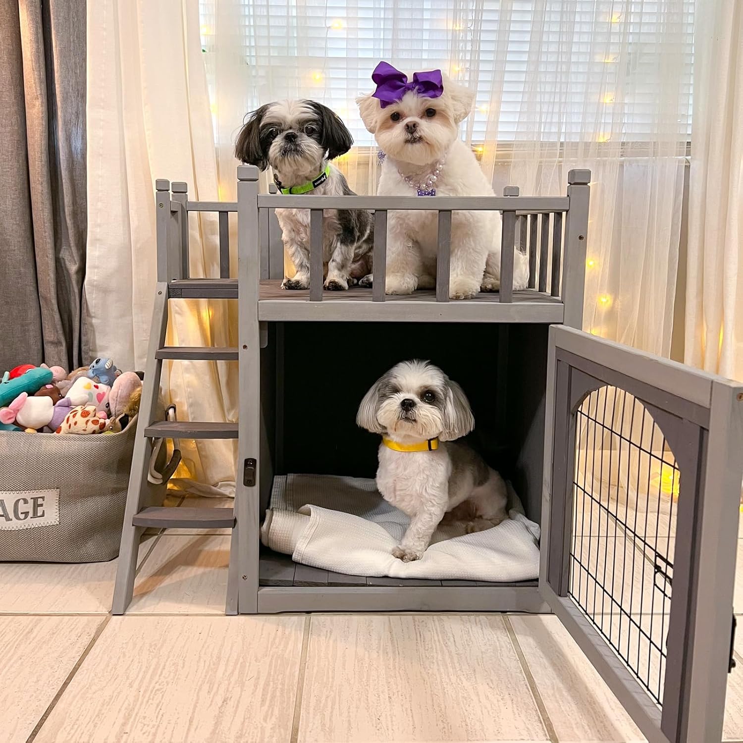 Aivituvin Dog House Feral Cat House Outdoor and Indoor,Pet Houses with Stairs,2 Storys - Pet Explorer