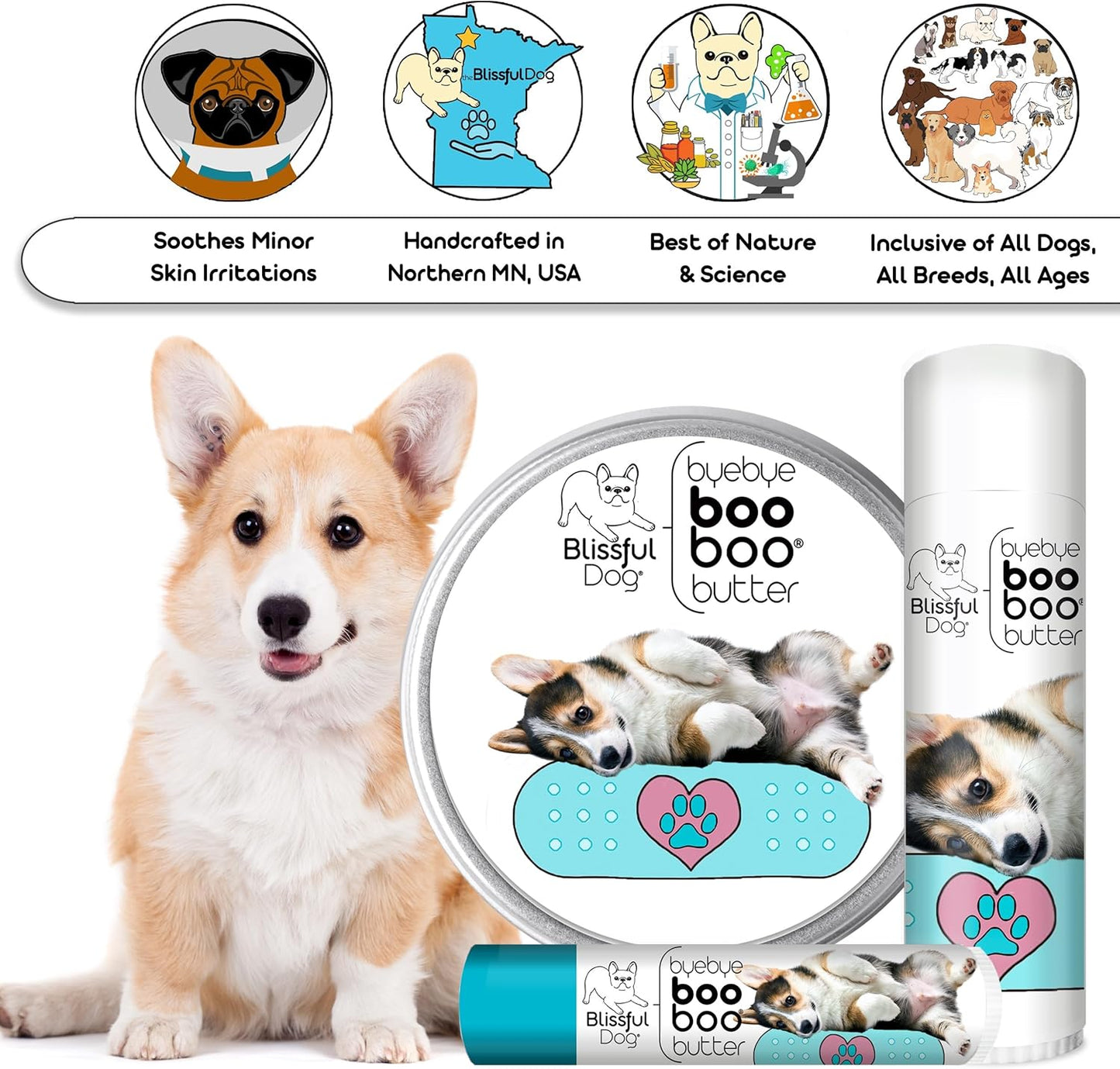 The Blissful Dog 4 oz TIN Corgi Booboo Butter - Pet Explorer