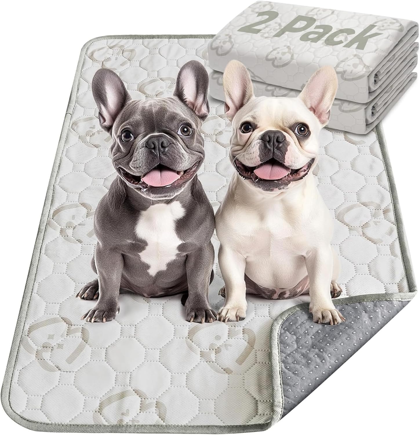 FXW Washable Pee Pads for Dogs, Puppy Pads with Super Absorbent, Specifically Designed for 30inch Cages, 29" × 18" Rectangle, Khaki, 2 Packs - Pet Explorer