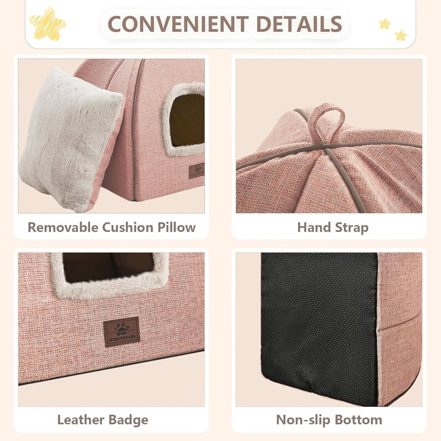 Cat Bed for Indoor Cats - Cat Cave Cat House Cats Tent with Removable Washable Cushioned Pillow, Soft and Self Kitten beds - Pet Explorer