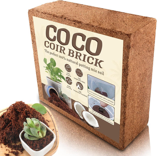 Coco Coir for Plants- 10LB Organic Coconut Coir Brick with Low EC & PH Balanced,Coco Fiber for Herbs& Flowers, Renewable Coco Soil for Planting(18 Gal.) - Pet Explorer