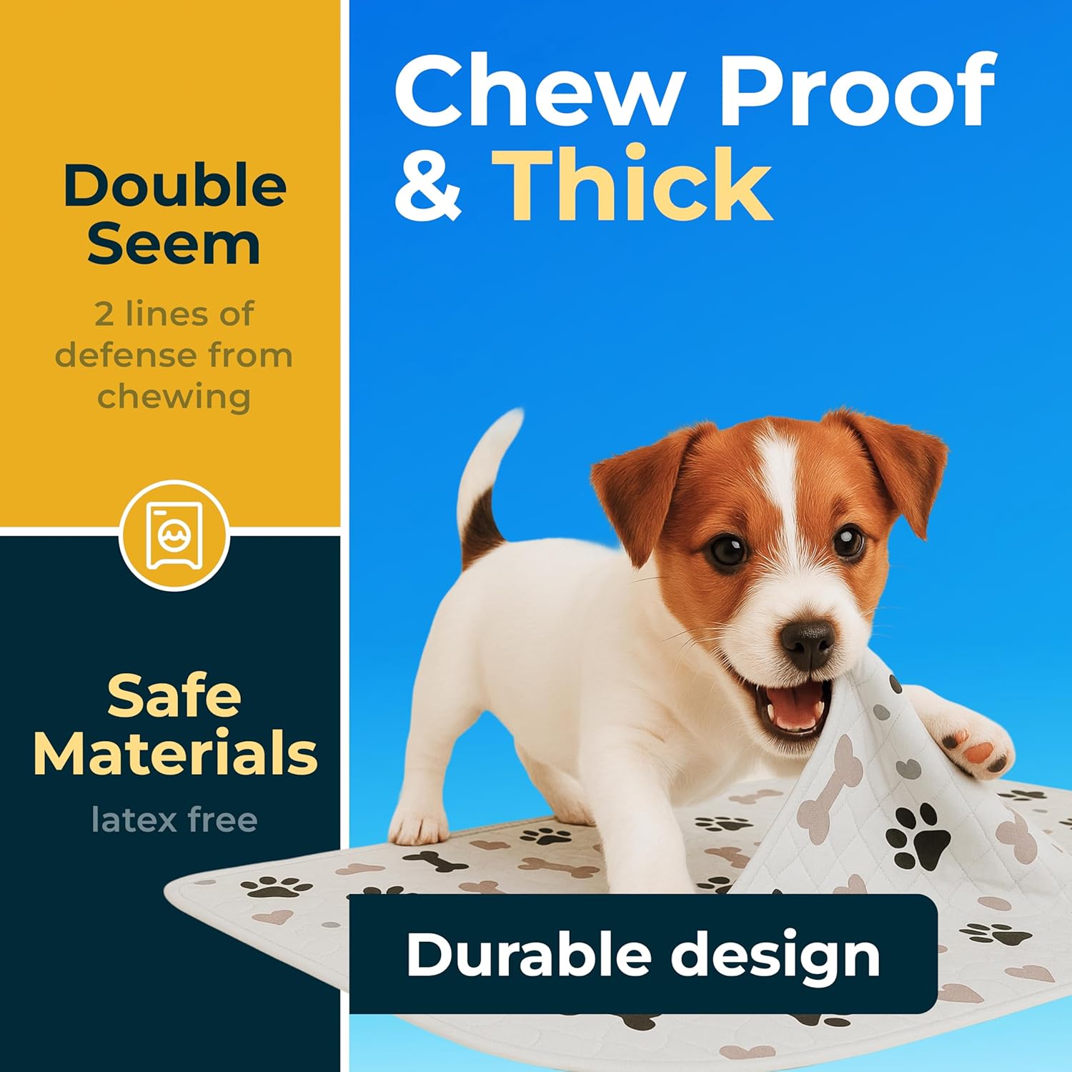 GREEN LIFESTYLE Washable Pee Pads for Dogs - Waterproof Reusable Puppy Pads with Anti-Slip Backing, Pet Training Pad for Puppy Playpen, Crate, Whelping Box, Potty Training (Pack of 40 - 34x36) - Pet Explorer